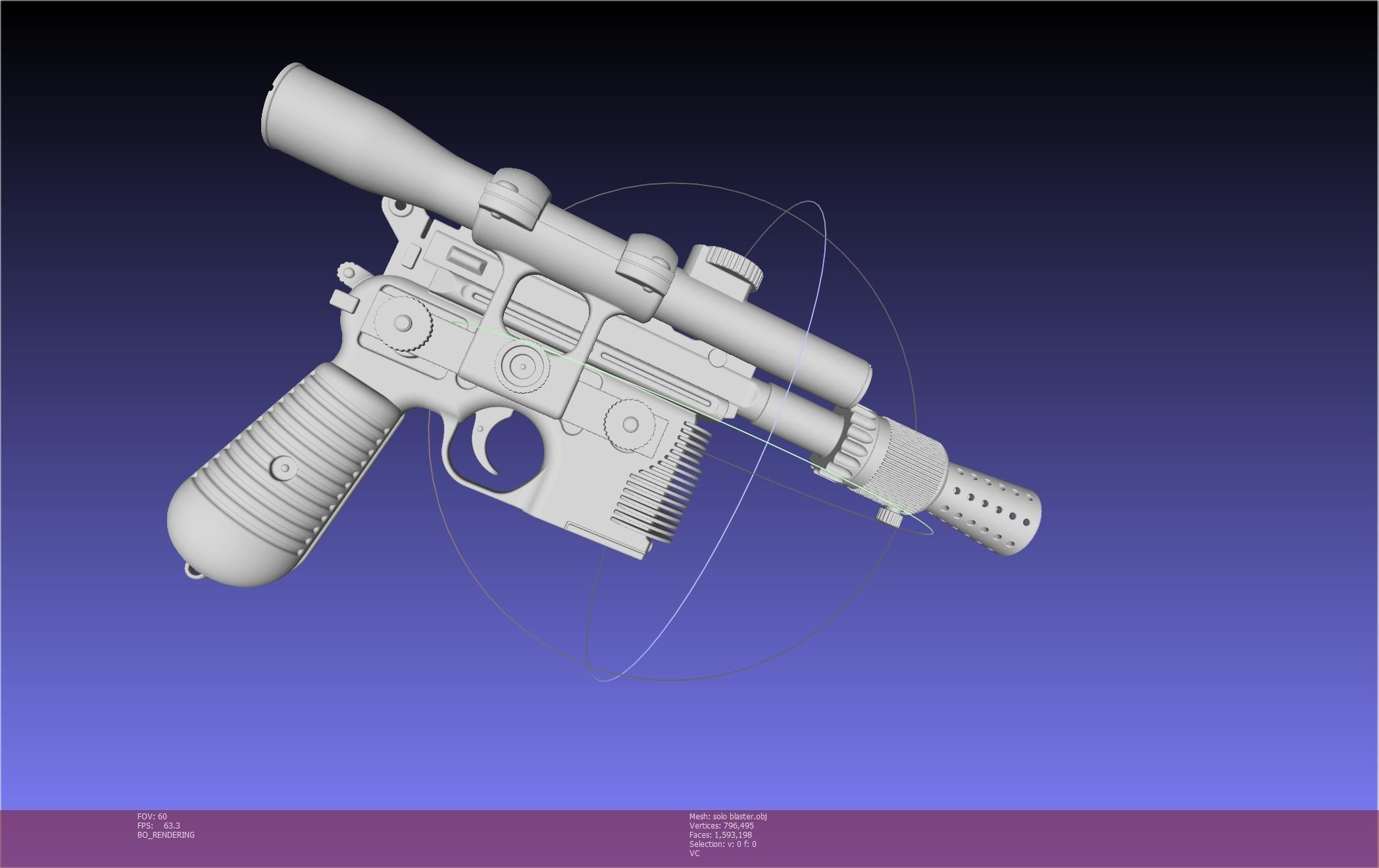 Star Wars Han Solo Blaster Basic Model 3D model_12