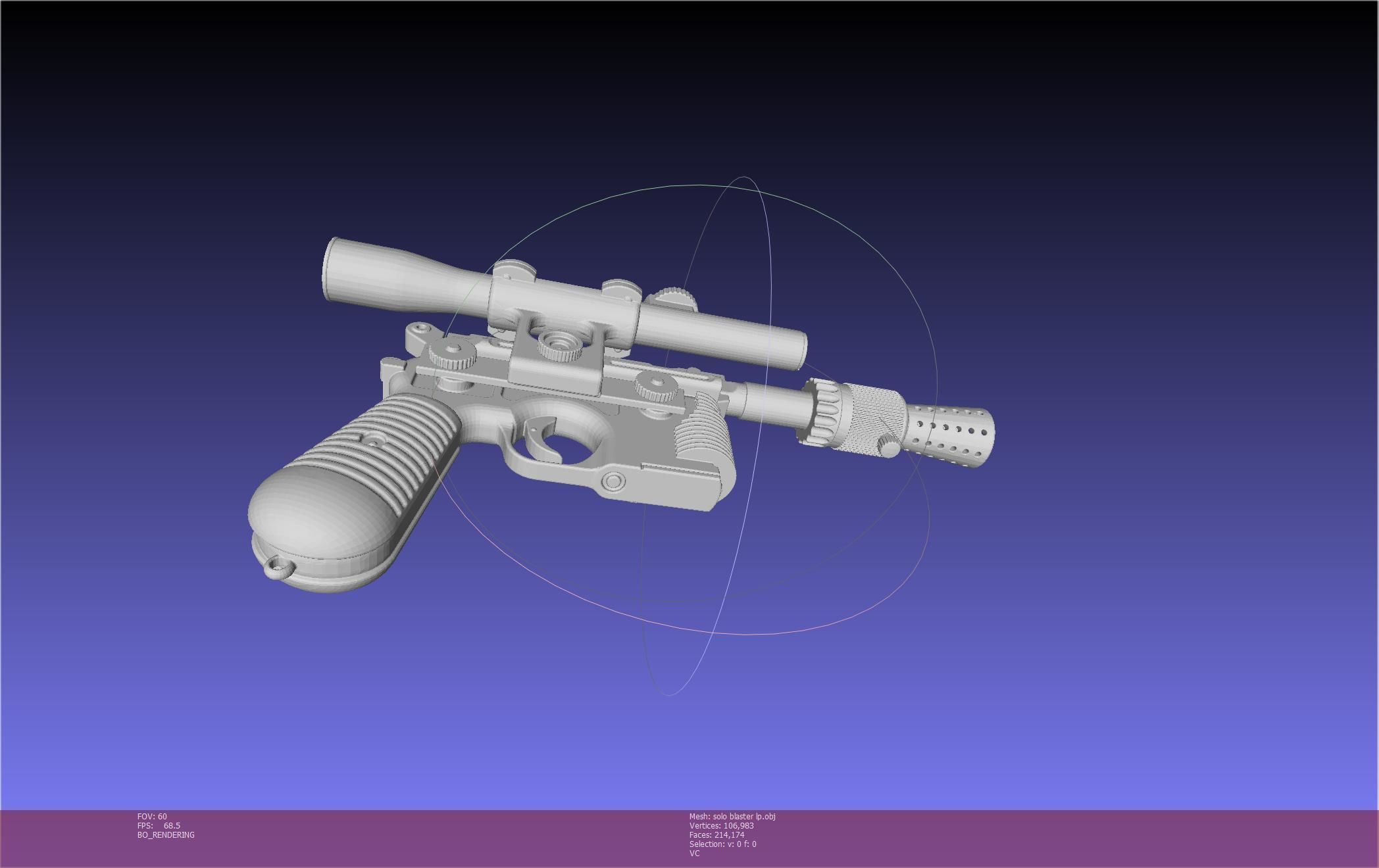 Star Wars Han Solo Blaster Basic Model 3D model_136