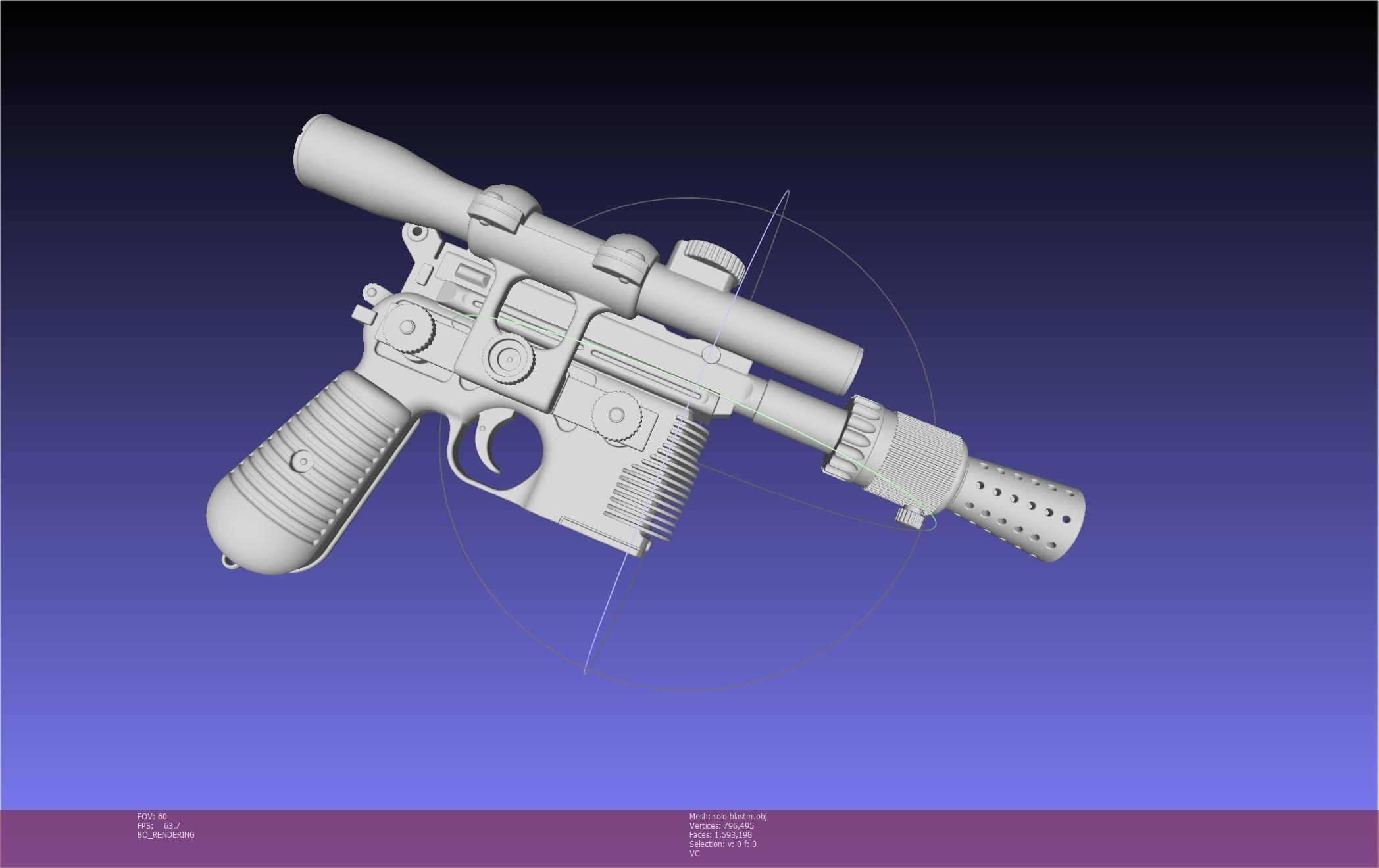 Star Wars Han Solo Blaster Basic Model 3D model_16
