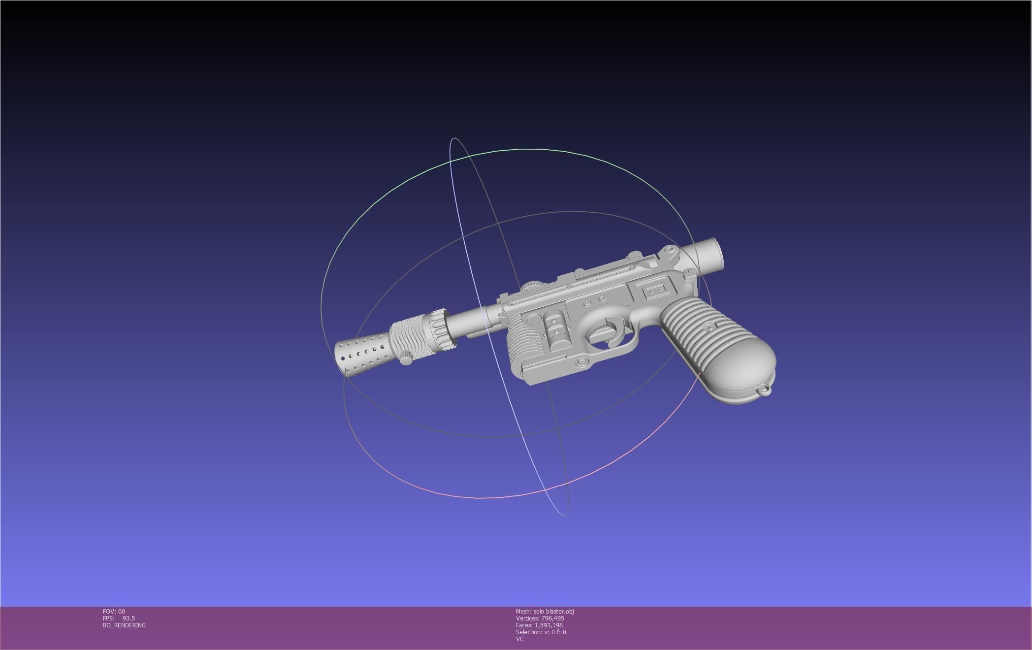Star Wars Han Solo Blaster Basic Model 3D model_62