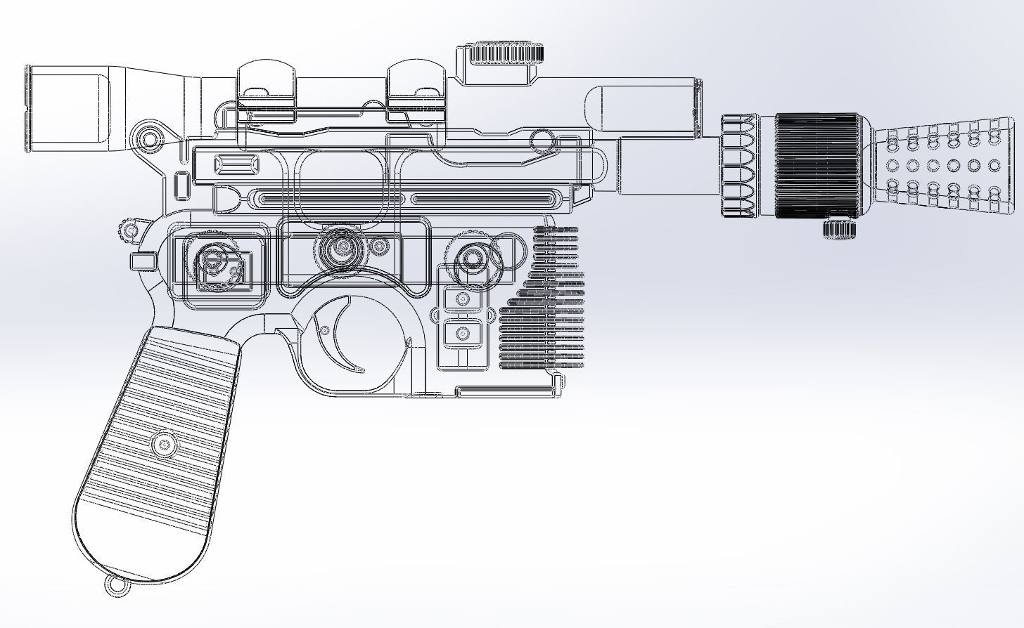 Star Wars Han Solo Blaster Basic Model 3D model_1