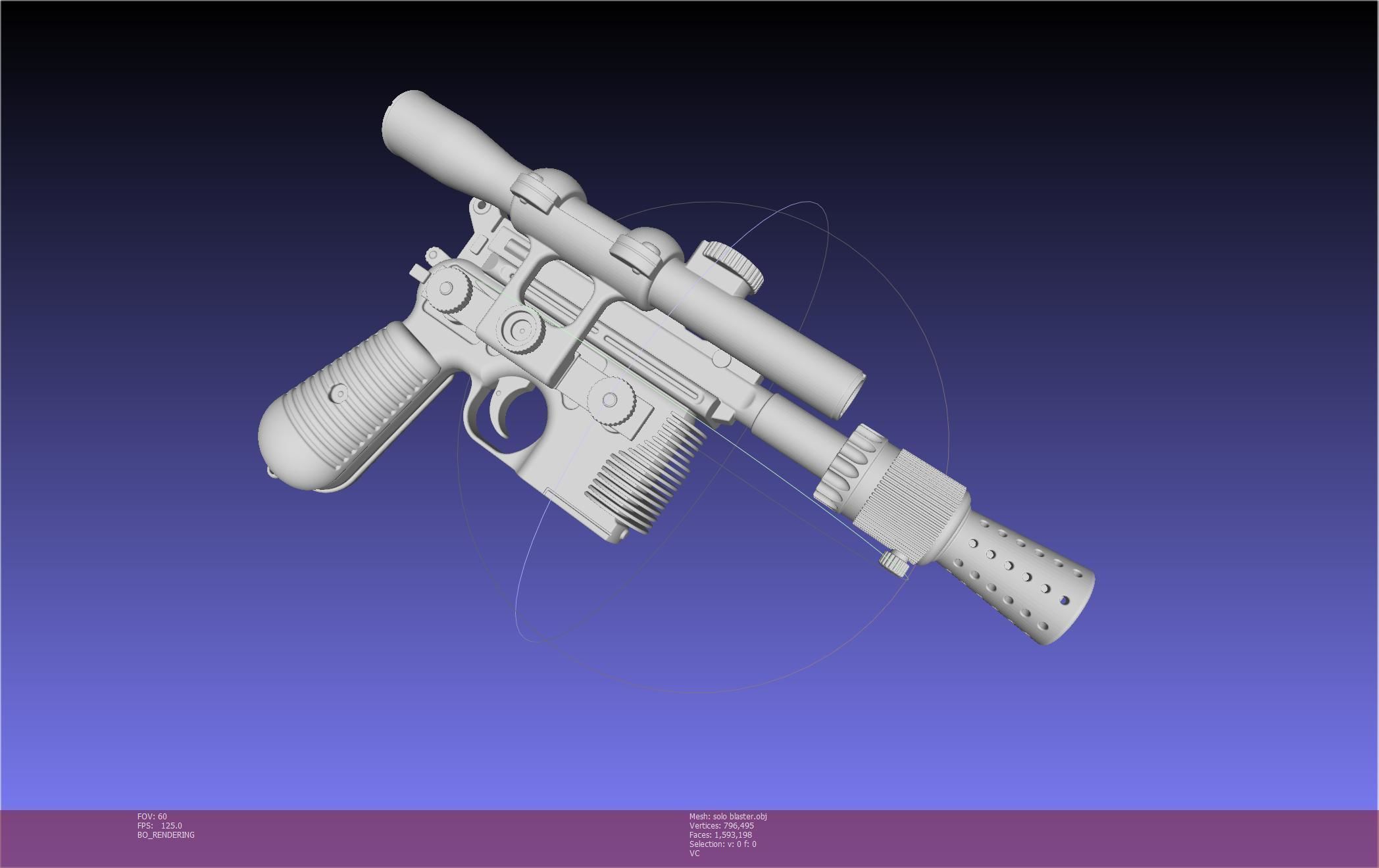 Star Wars Han Solo Blaster Basic Model 3D model_9