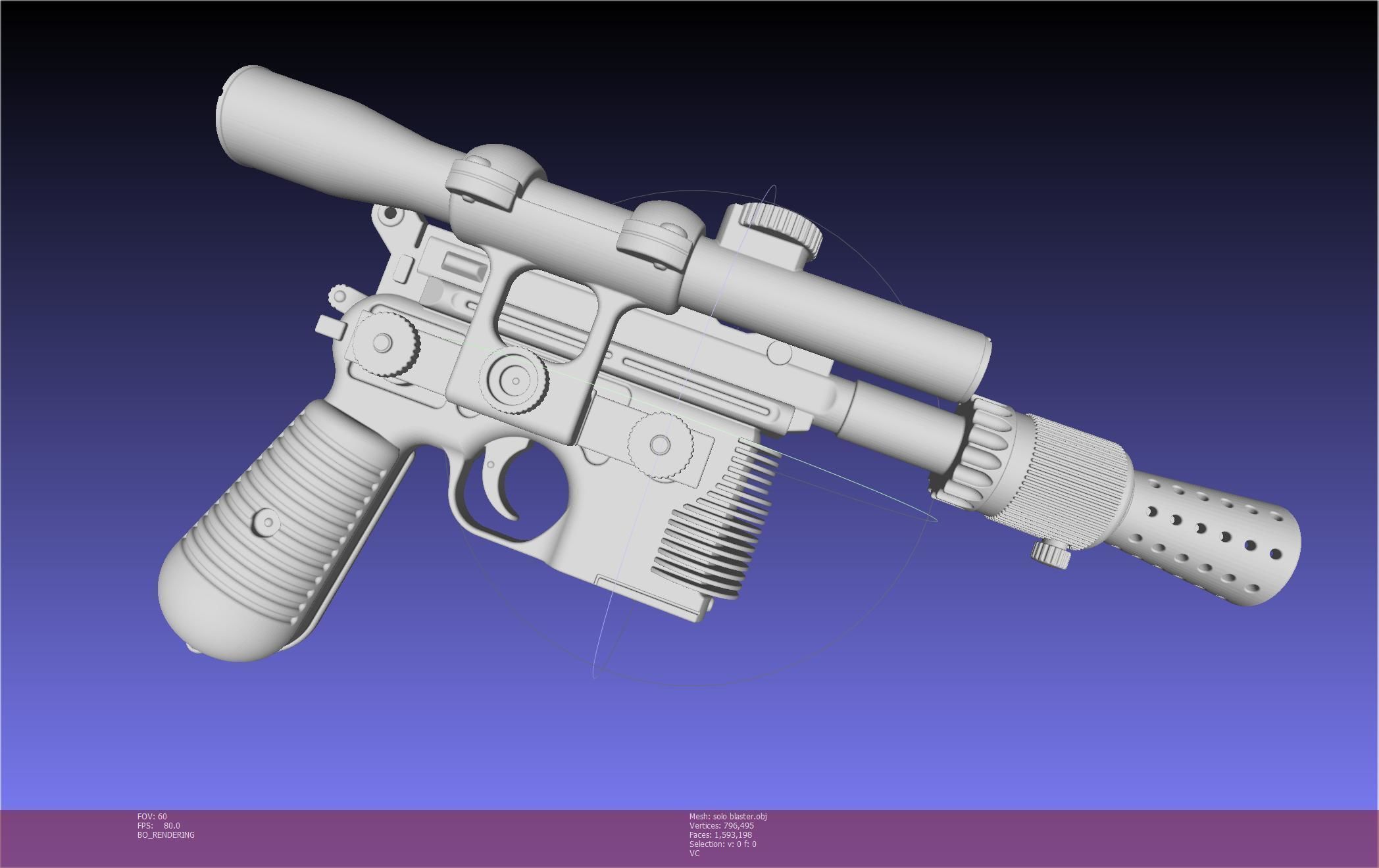 Star Wars Han Solo Blaster Basic Model 3D model_129