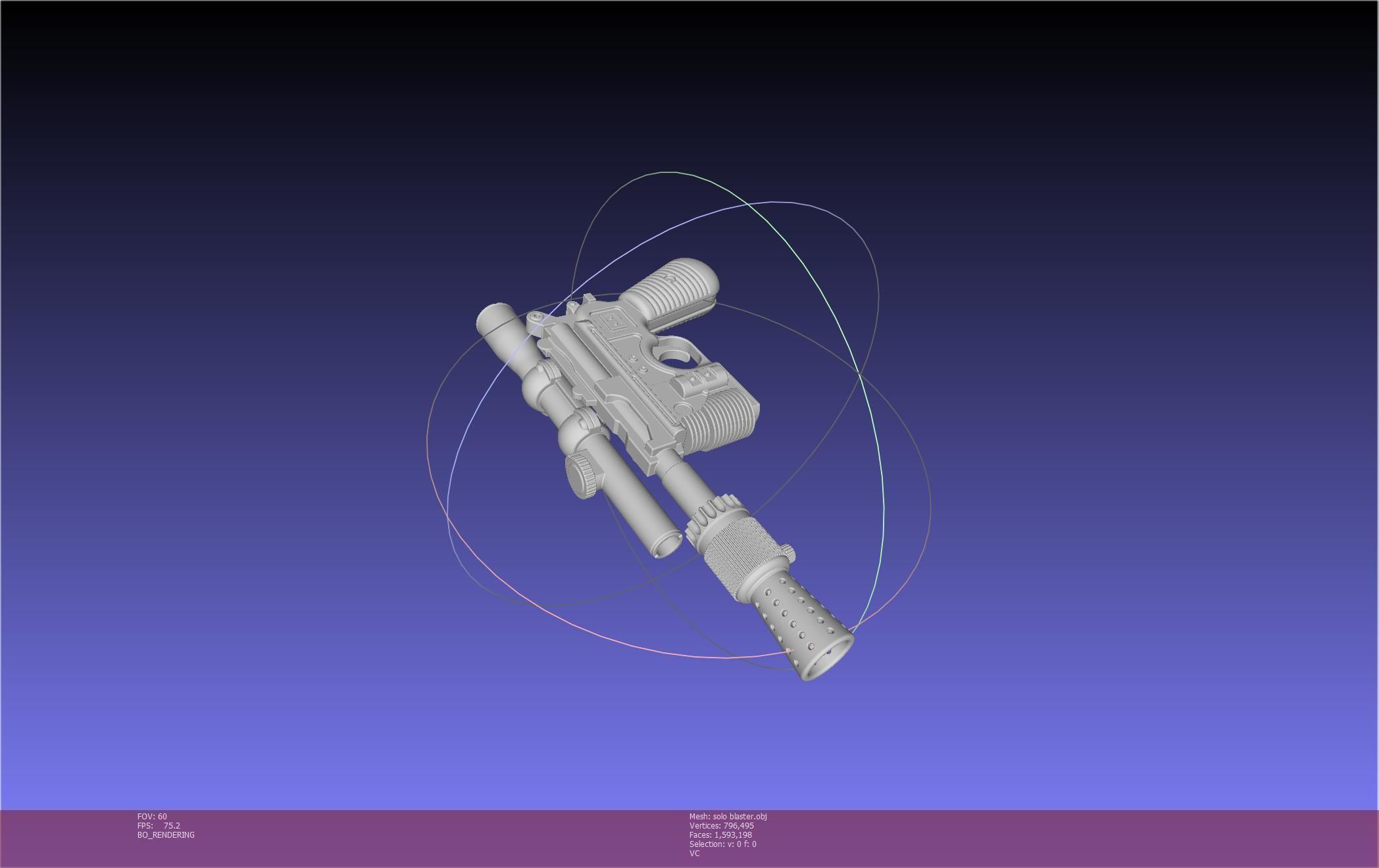 Star Wars Han Solo Blaster Basic Model 3D model_59