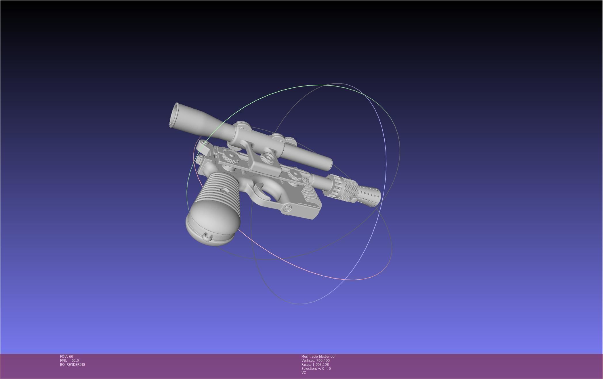 Star Wars Han Solo Blaster Basic Model 3D model_53