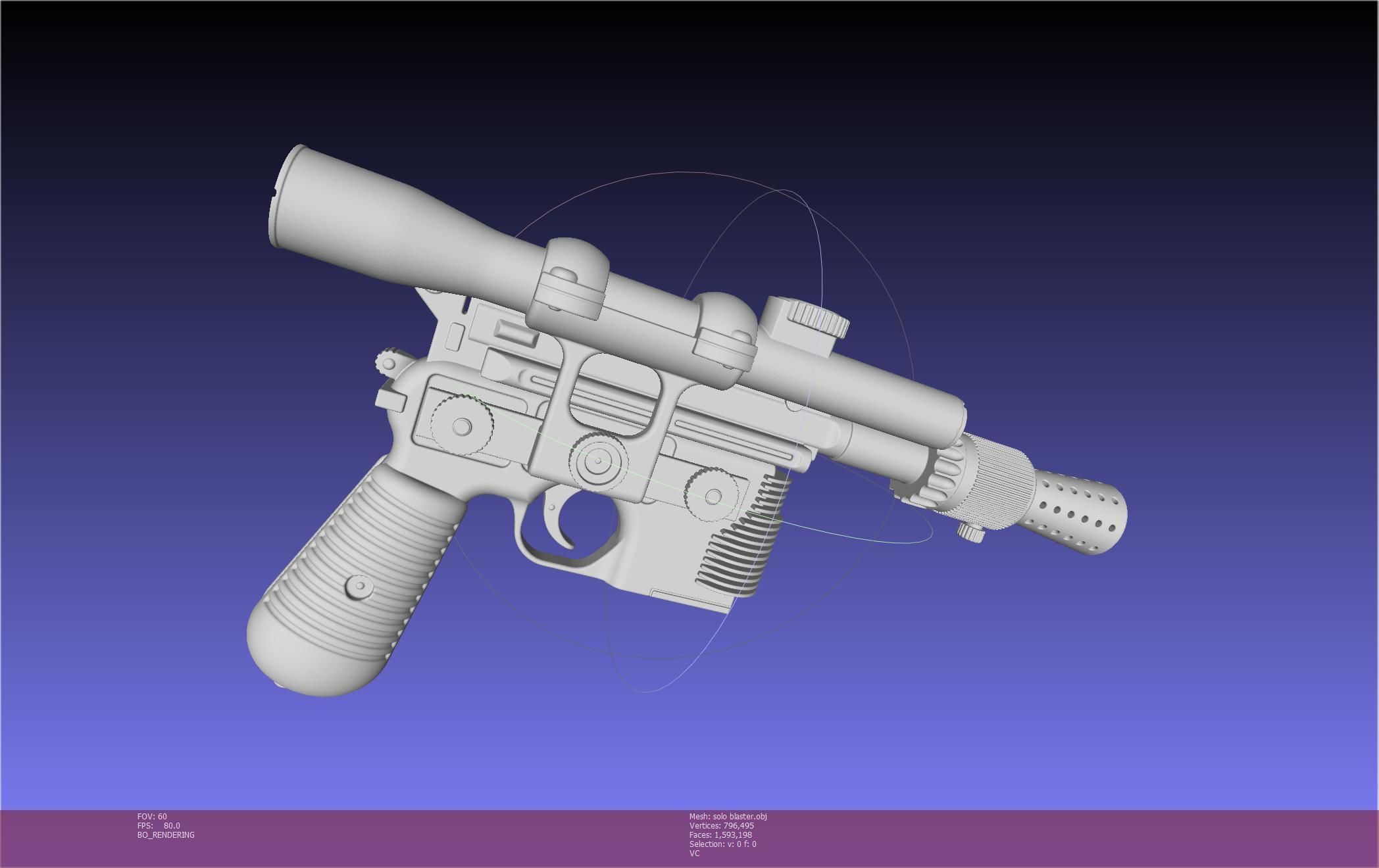 Star Wars Han Solo Blaster Basic Model 3D model_130