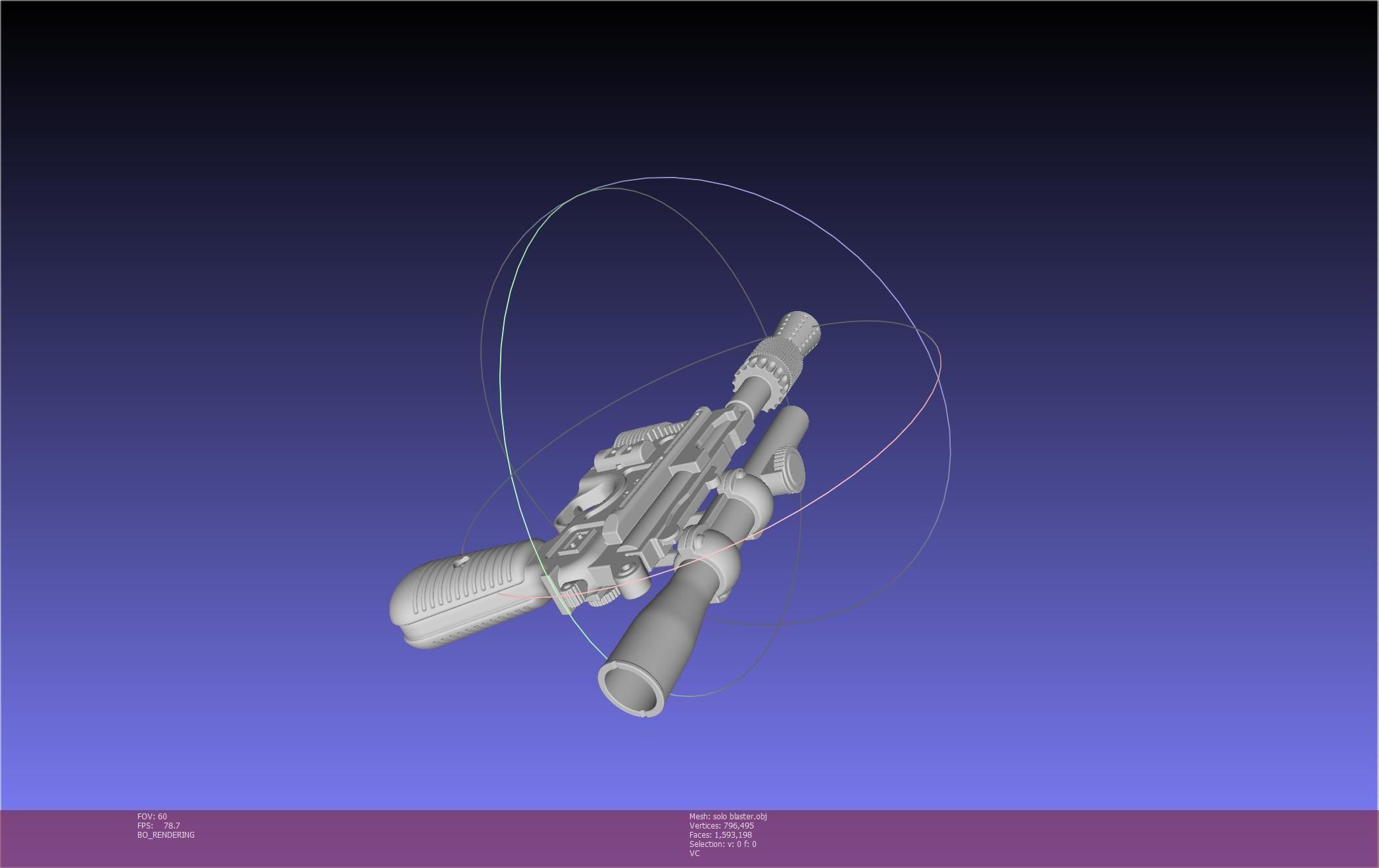 Star Wars Han Solo Blaster Basic Model 3D model_65