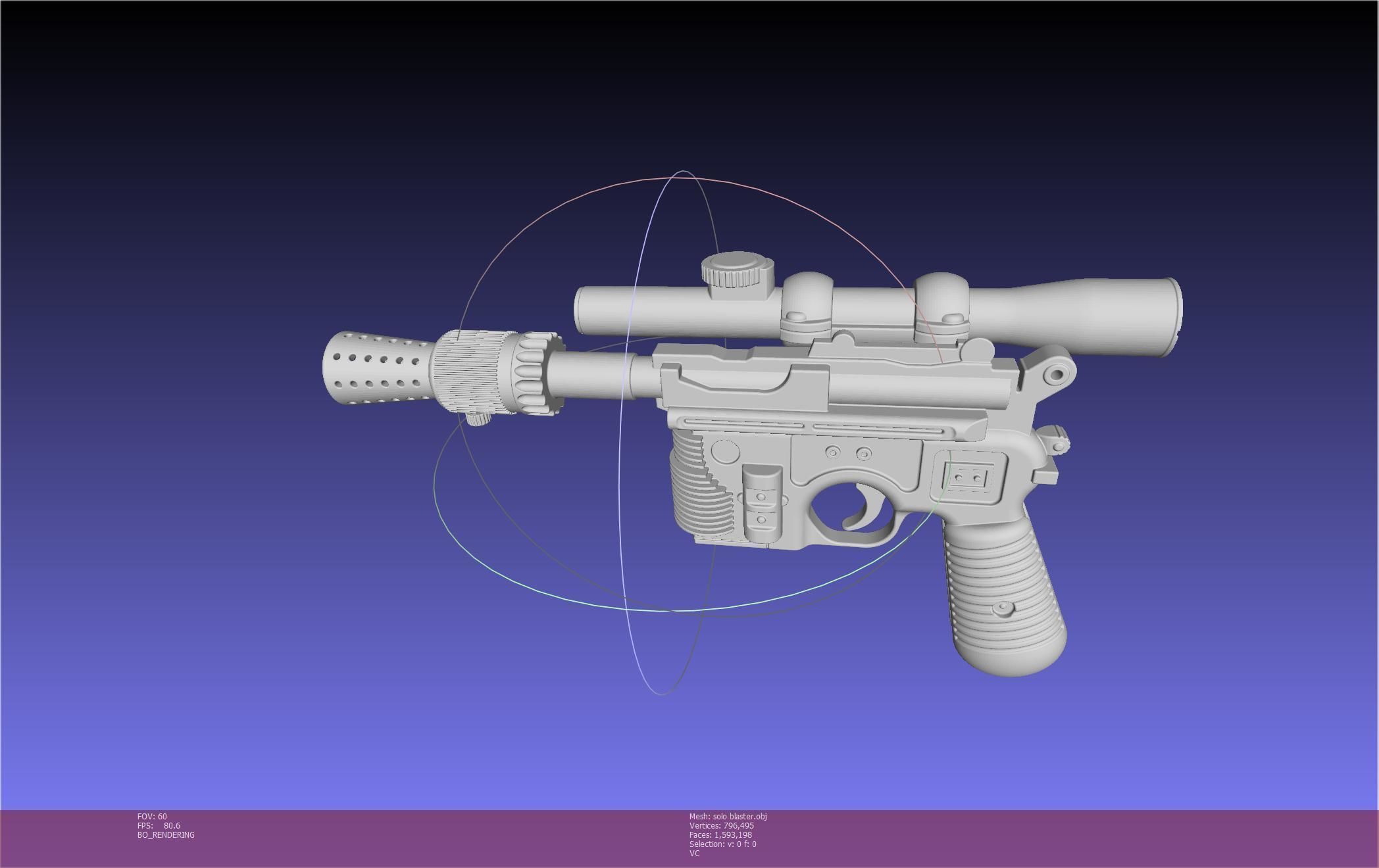 Star Wars Han Solo Blaster Basic Model 3D model_6