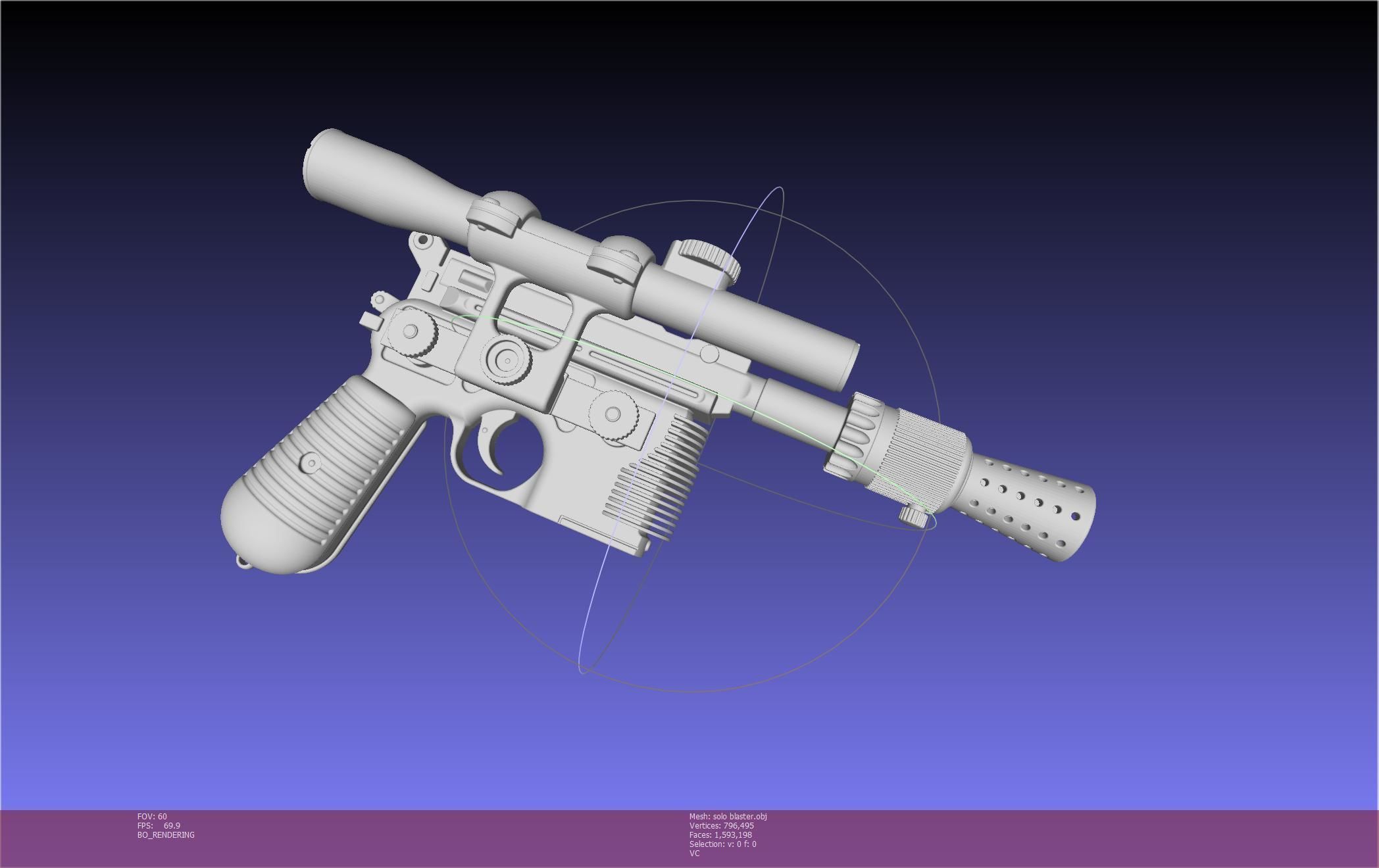 Star Wars Han Solo Blaster Basic Model 3D model_11
