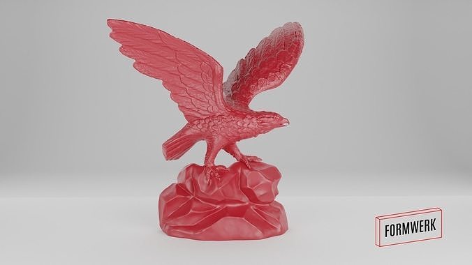 Bald Eagle 3D-scanned miniature diorama 3D print model