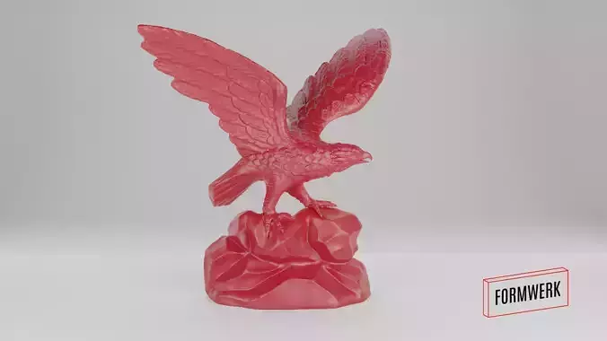 Bald Eagle 3D-scanned miniature diorama 3D print model