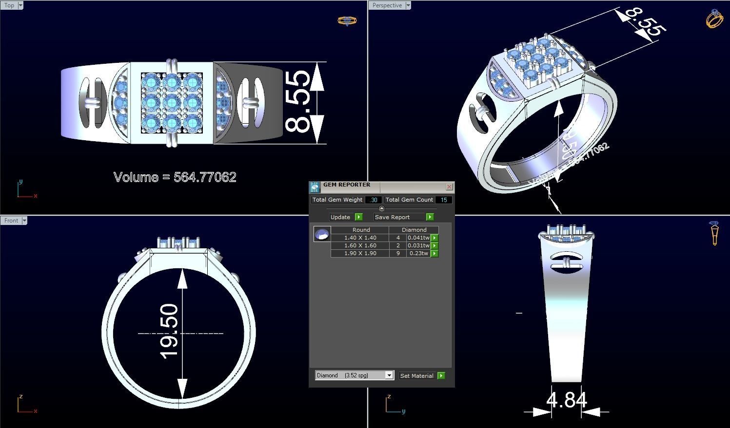 CNGR GENTS RING 7 3D print model_2