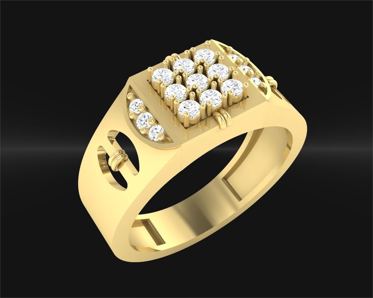 CNGR GENTS RING 7 3D print model_1
