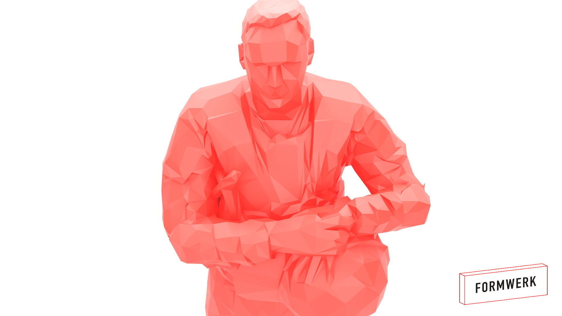 Police officer 001- low poly -3Dprintable 3D model_10