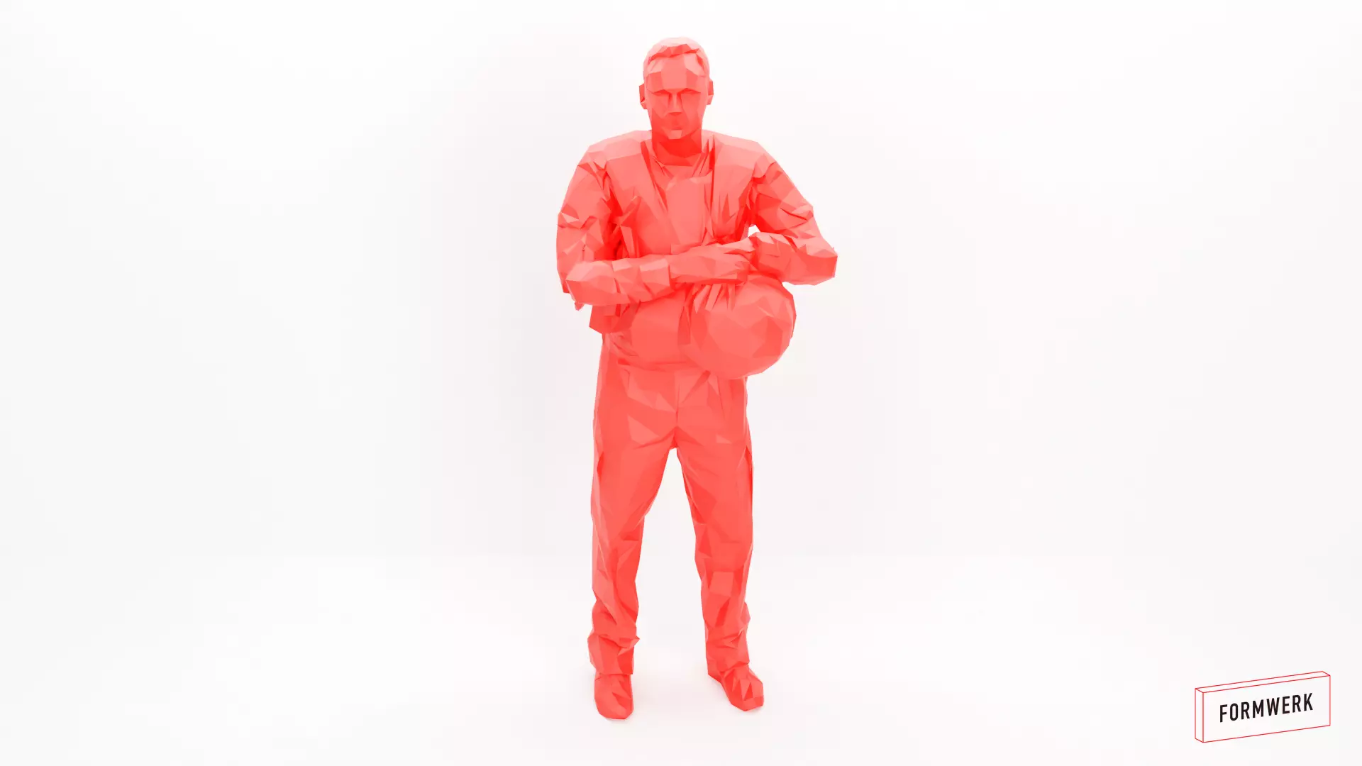 Police officer 001- low poly -3Dprintable 3D model_0