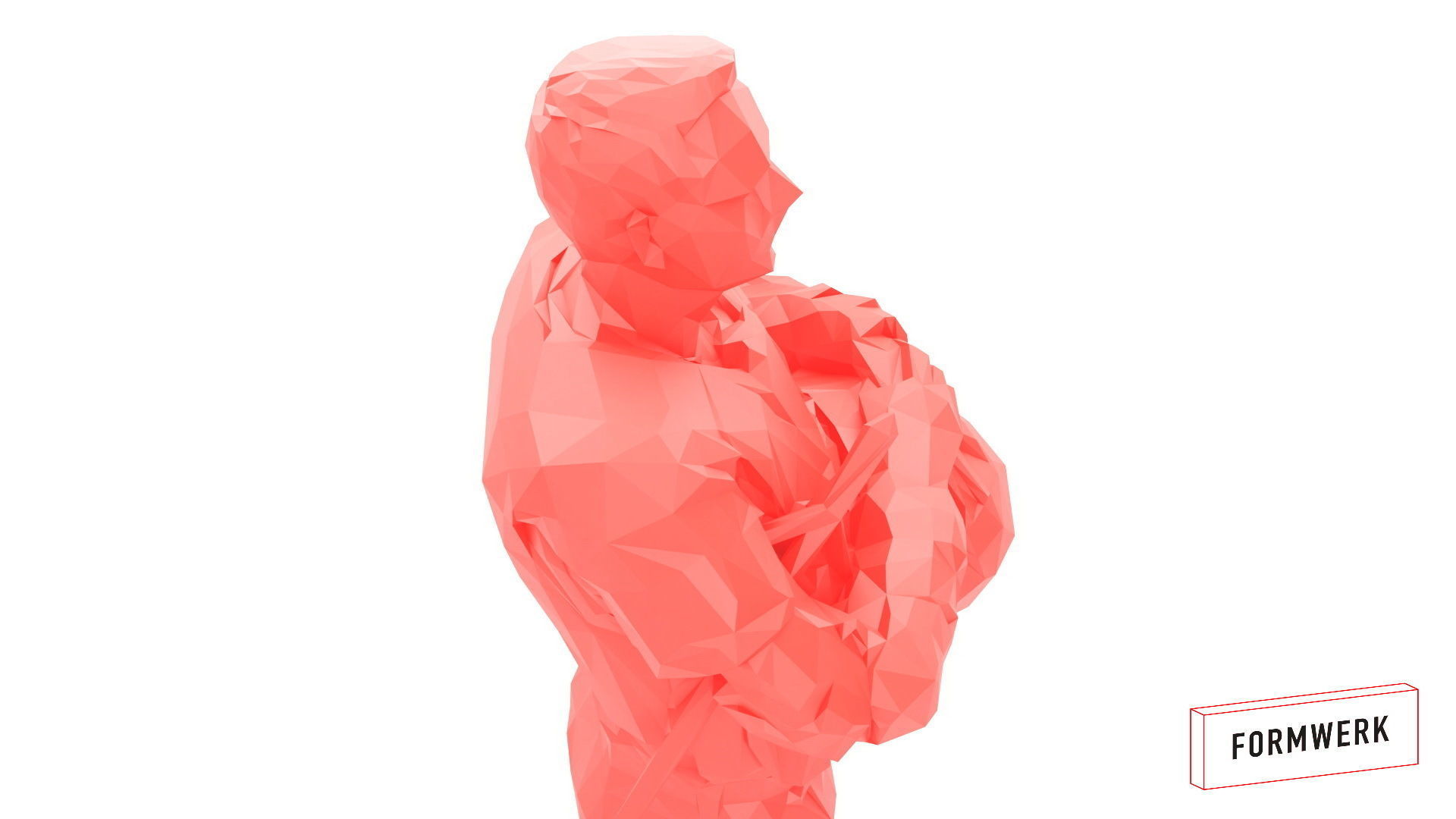 Police officer 001- low poly -3Dprintable 3D model_8