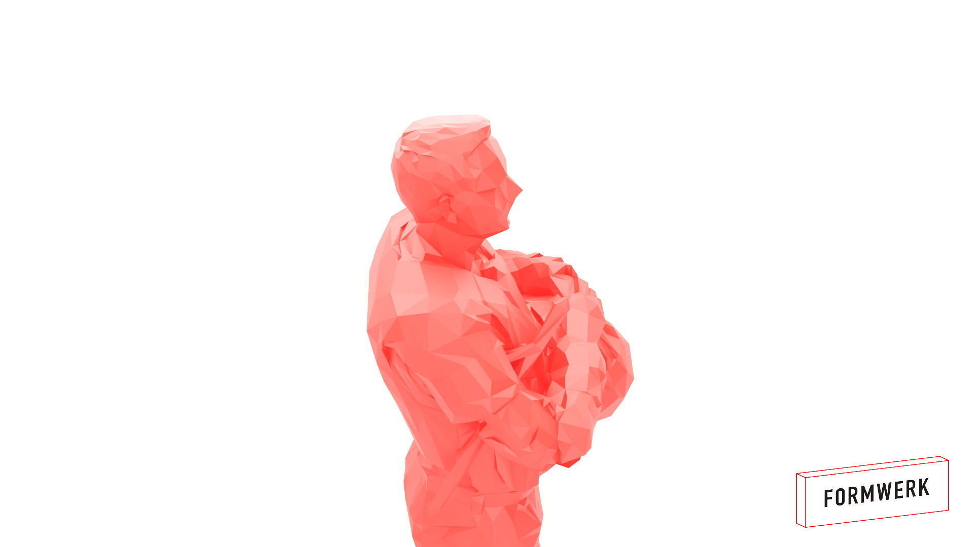 Police officer 001- low poly -3Dprintable 3D model_9