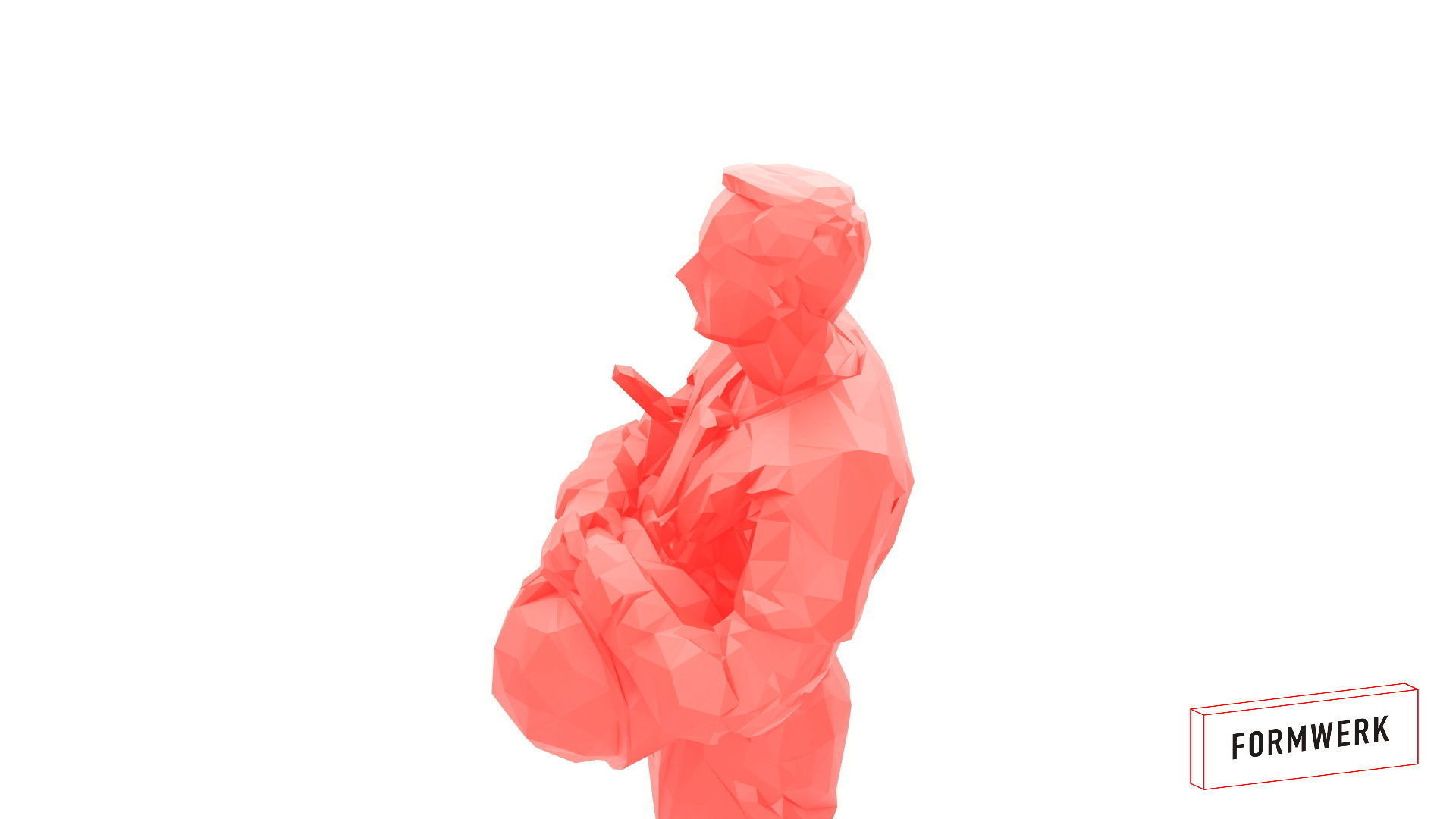 Police officer 001- low poly -3Dprintable 3D model_5