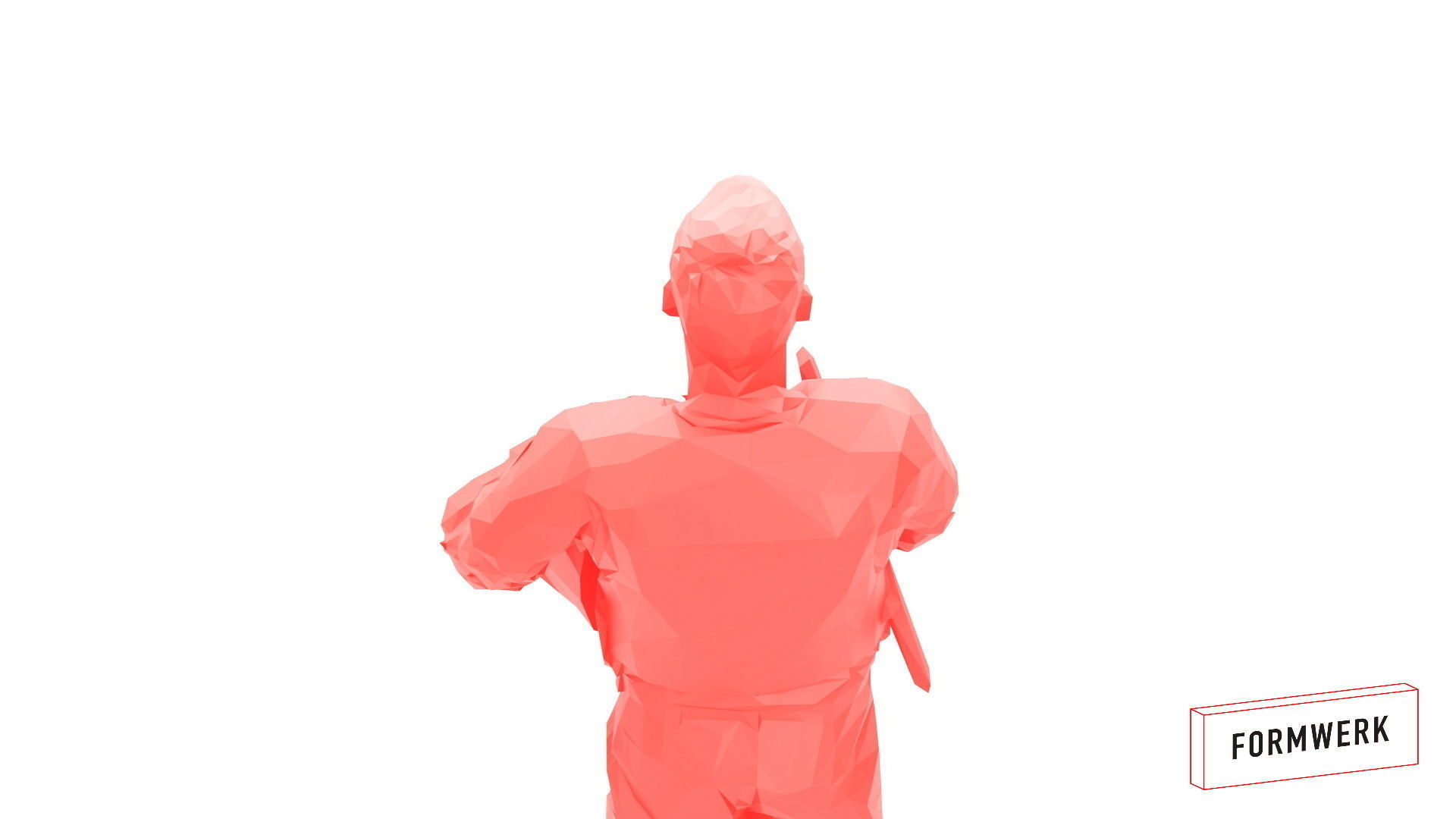 Police officer 001- low poly -3Dprintable 3D model_6