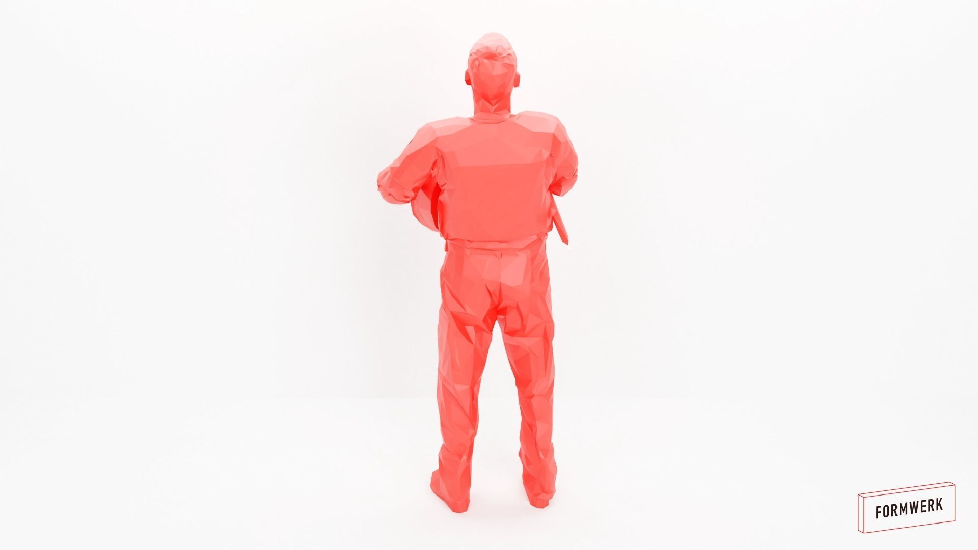 Police officer 001- low poly -3Dprintable 3D model_1