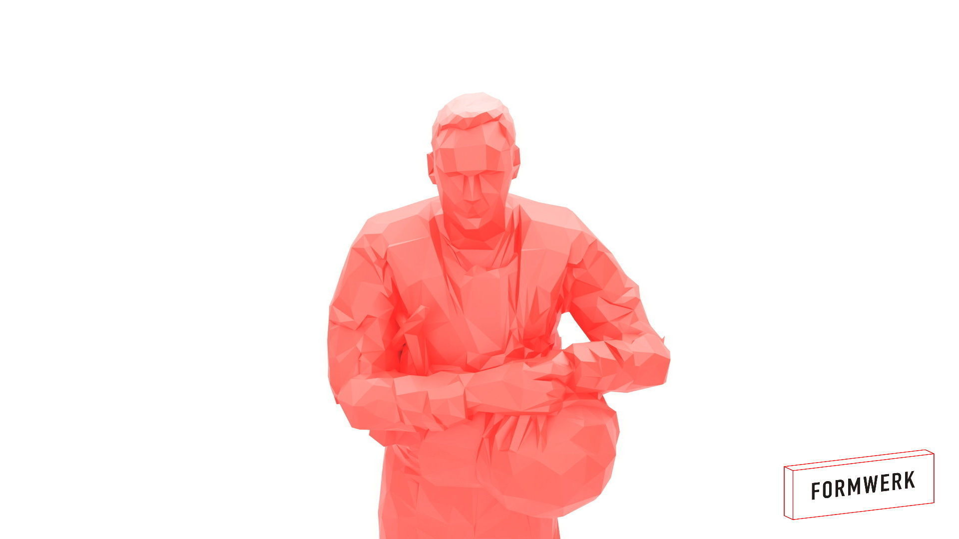 Police officer 001- low poly -3Dprintable 3D model_4