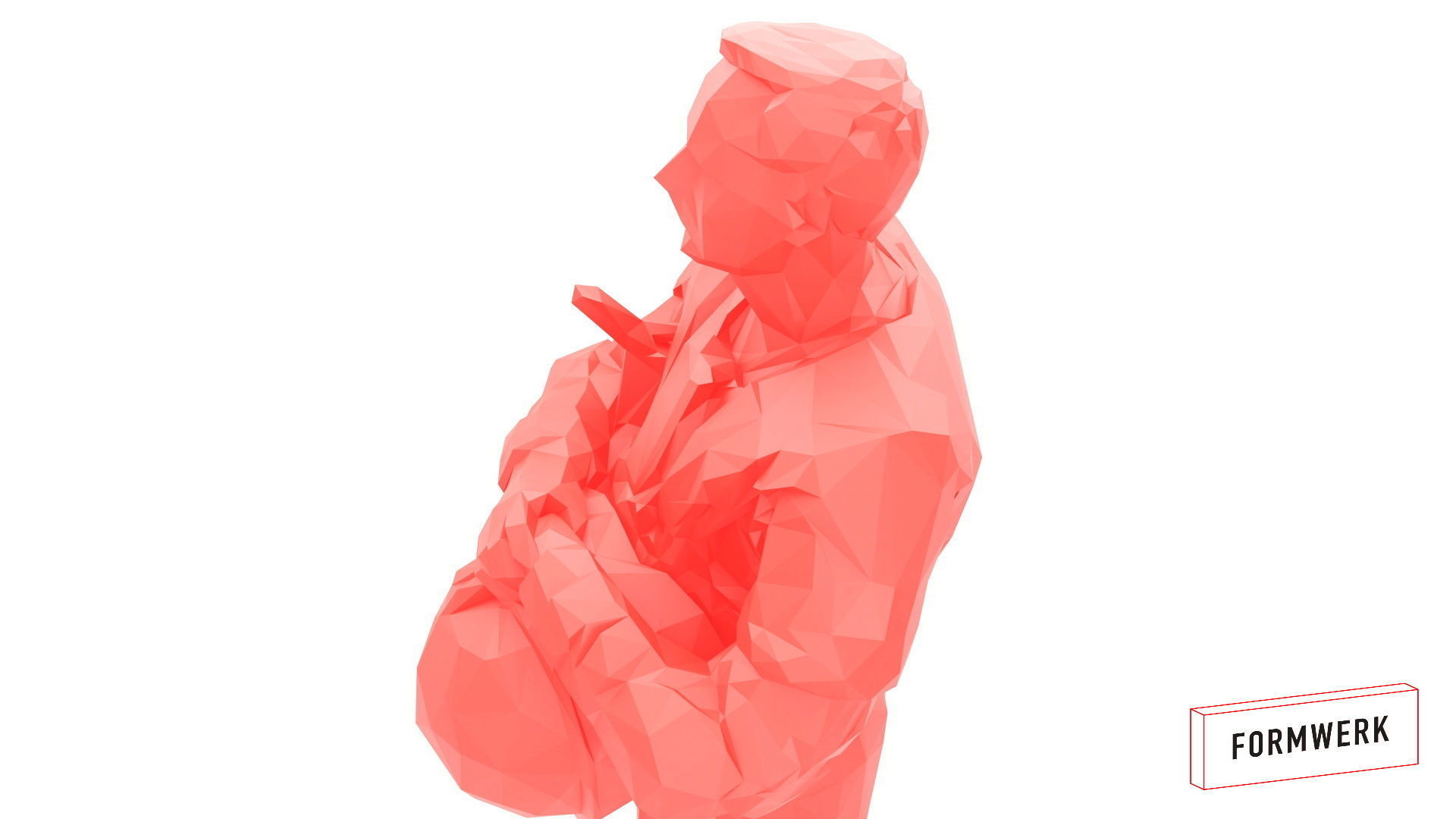 Police officer 001- low poly -3Dprintable 3D model_7