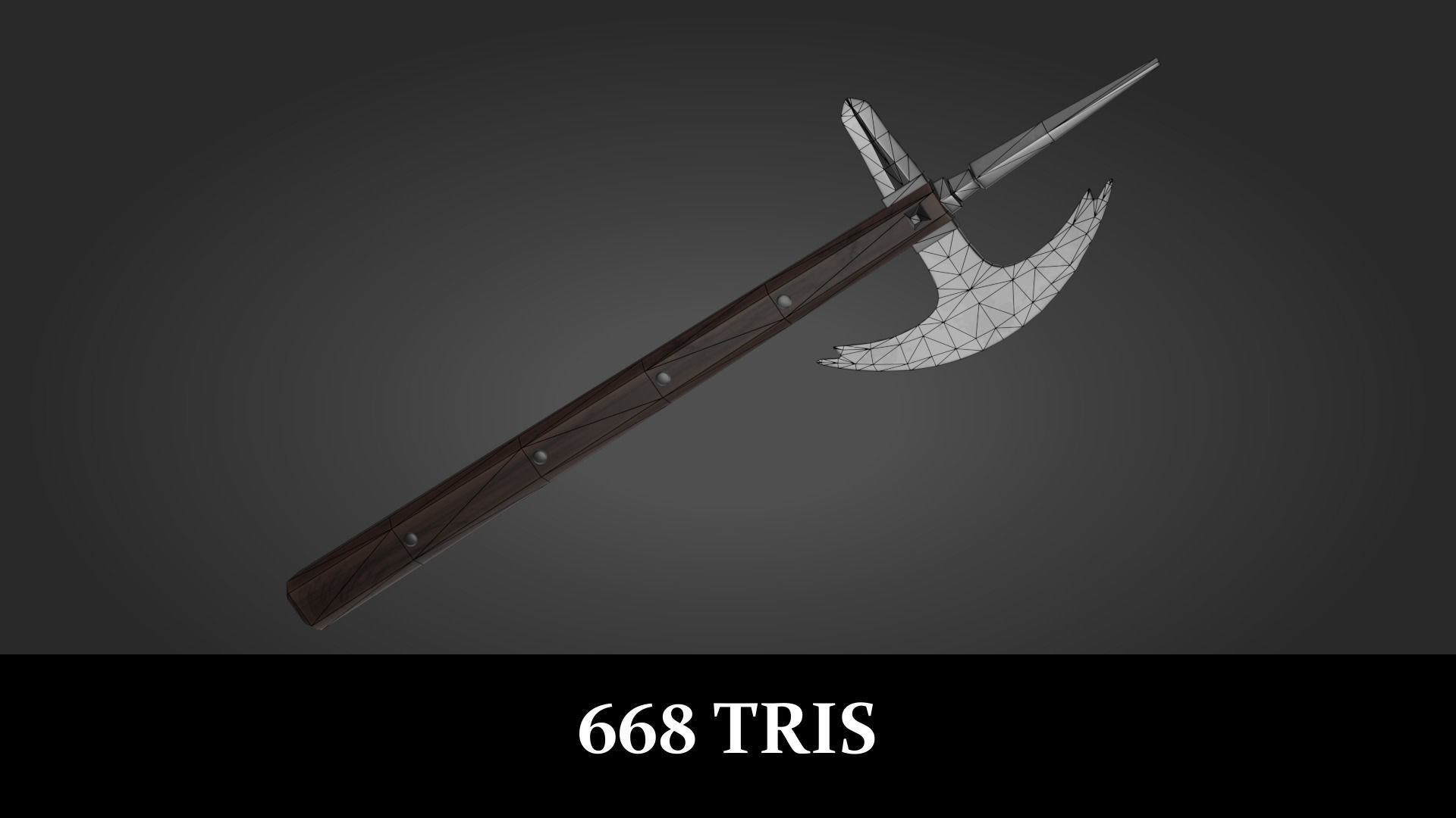 Horsemans Axe PBR Low-poly 3D model_1