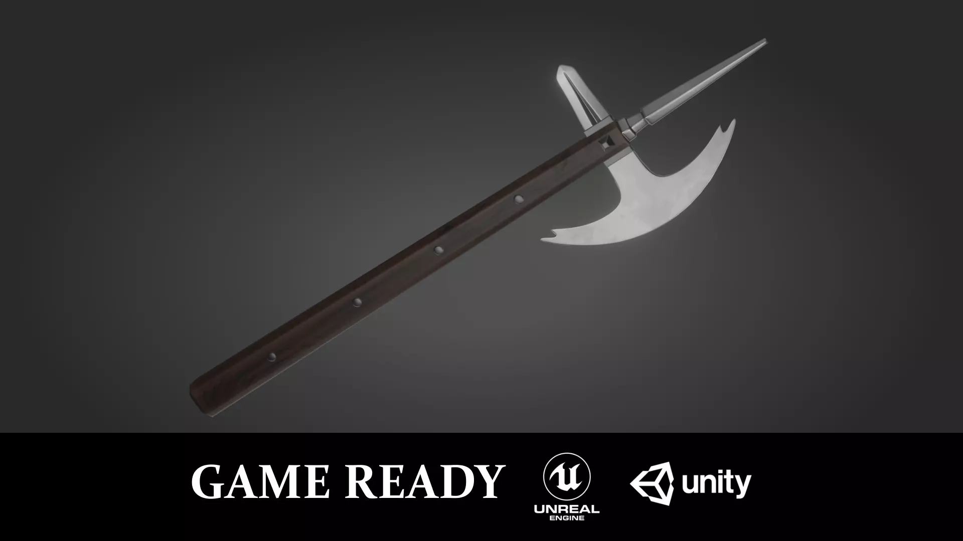 Horsemans Axe PBR Low-poly 3D model_0