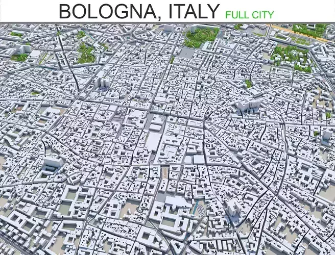 Bologna Italy 30km Low-poly 3D model