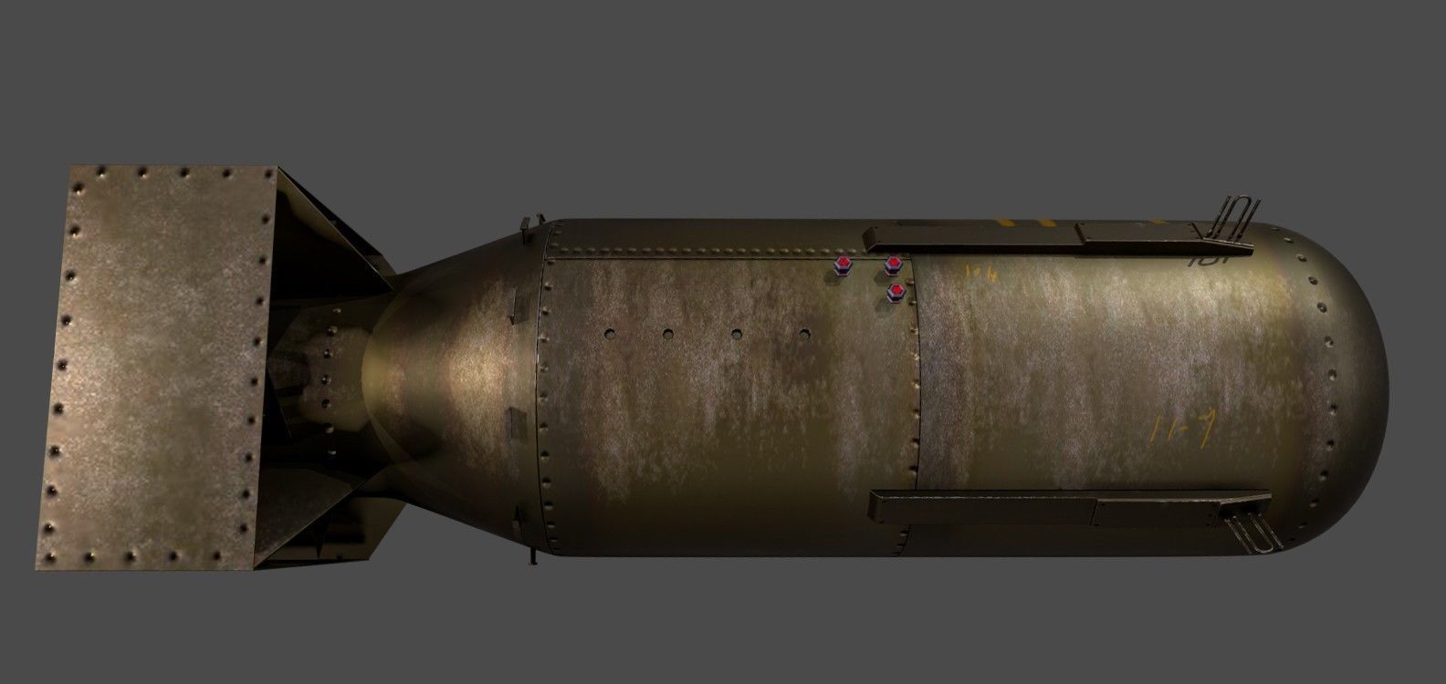fat man and little boy nuclear weapon pack  3D model_3