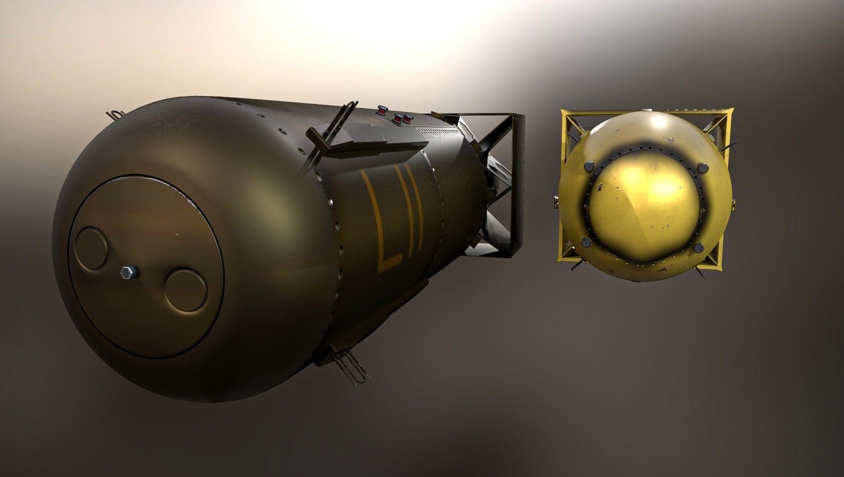 fat man and little boy nuclear weapon pack  3D model_2