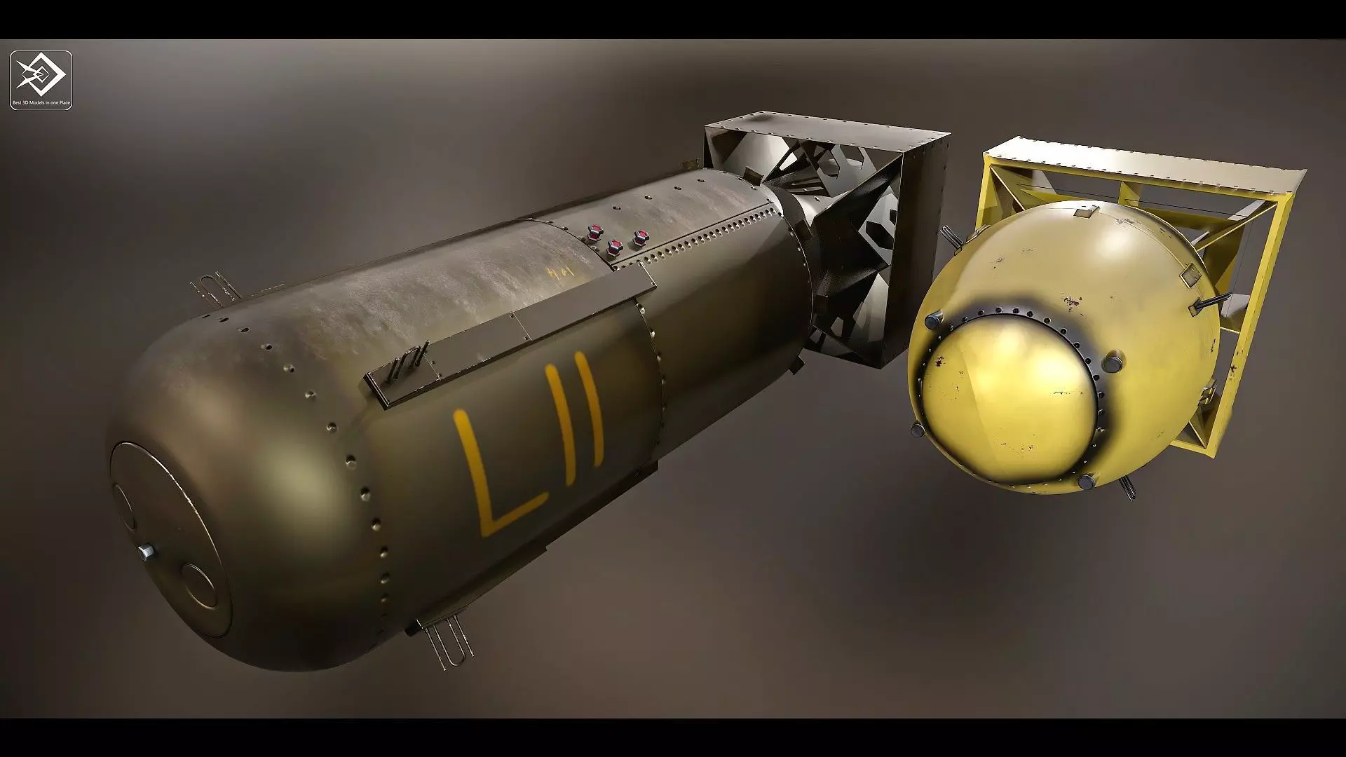 fat man and little boy nuclear weapon pack  3D model_0