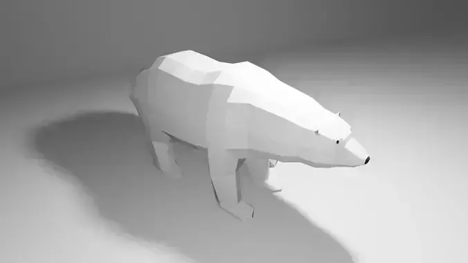 Polar Bear Low Poly Free low-poly 3D model