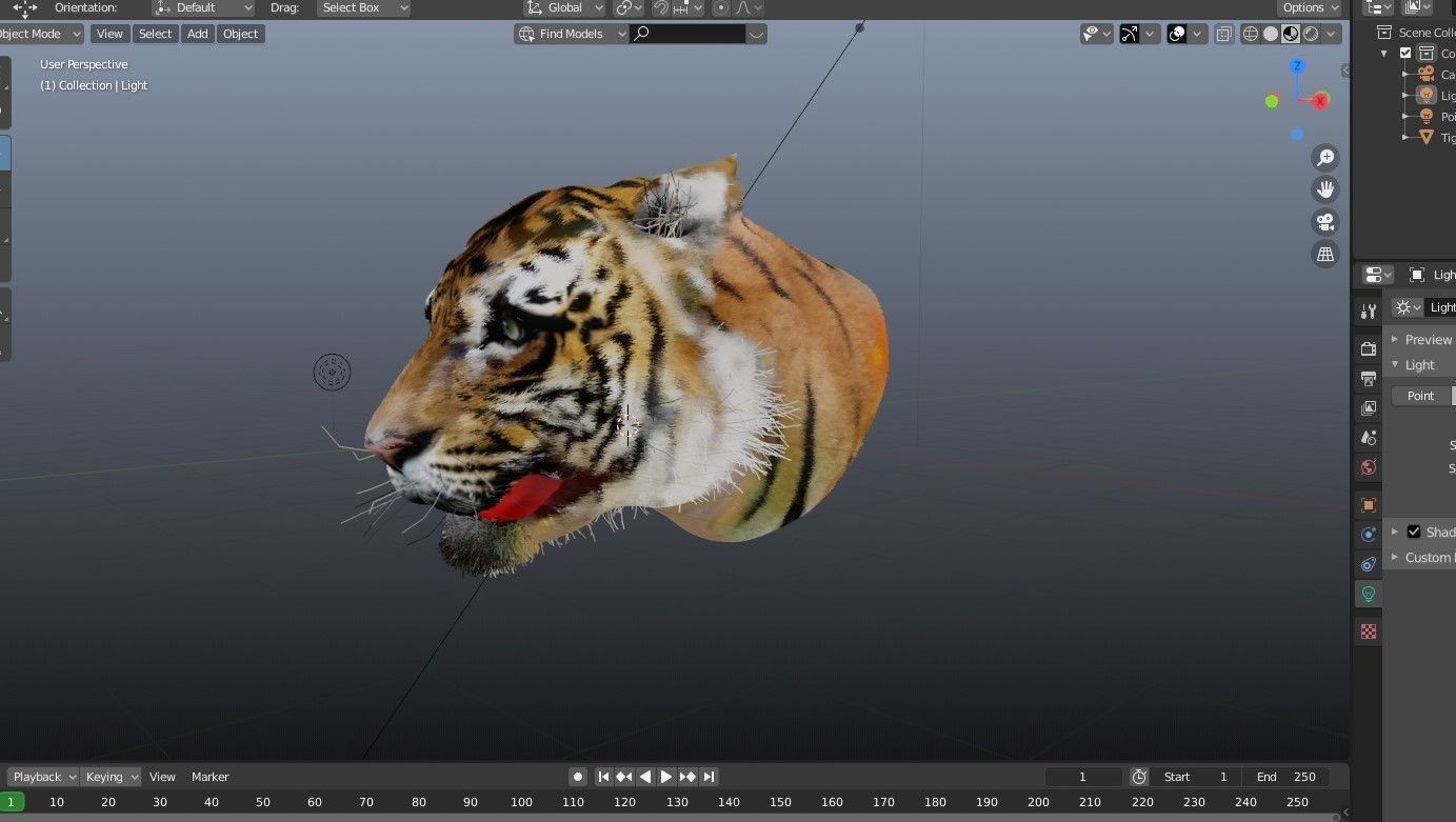 Tiger head blender Free low-poly 3D model_2