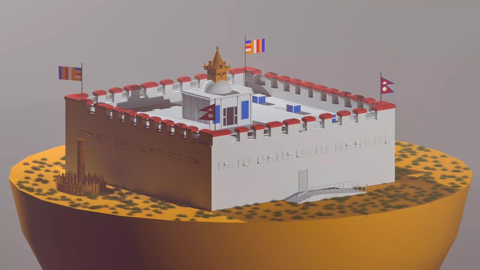Maya Devi Temple 3D Model - Lumbini Nepal 3D model_0