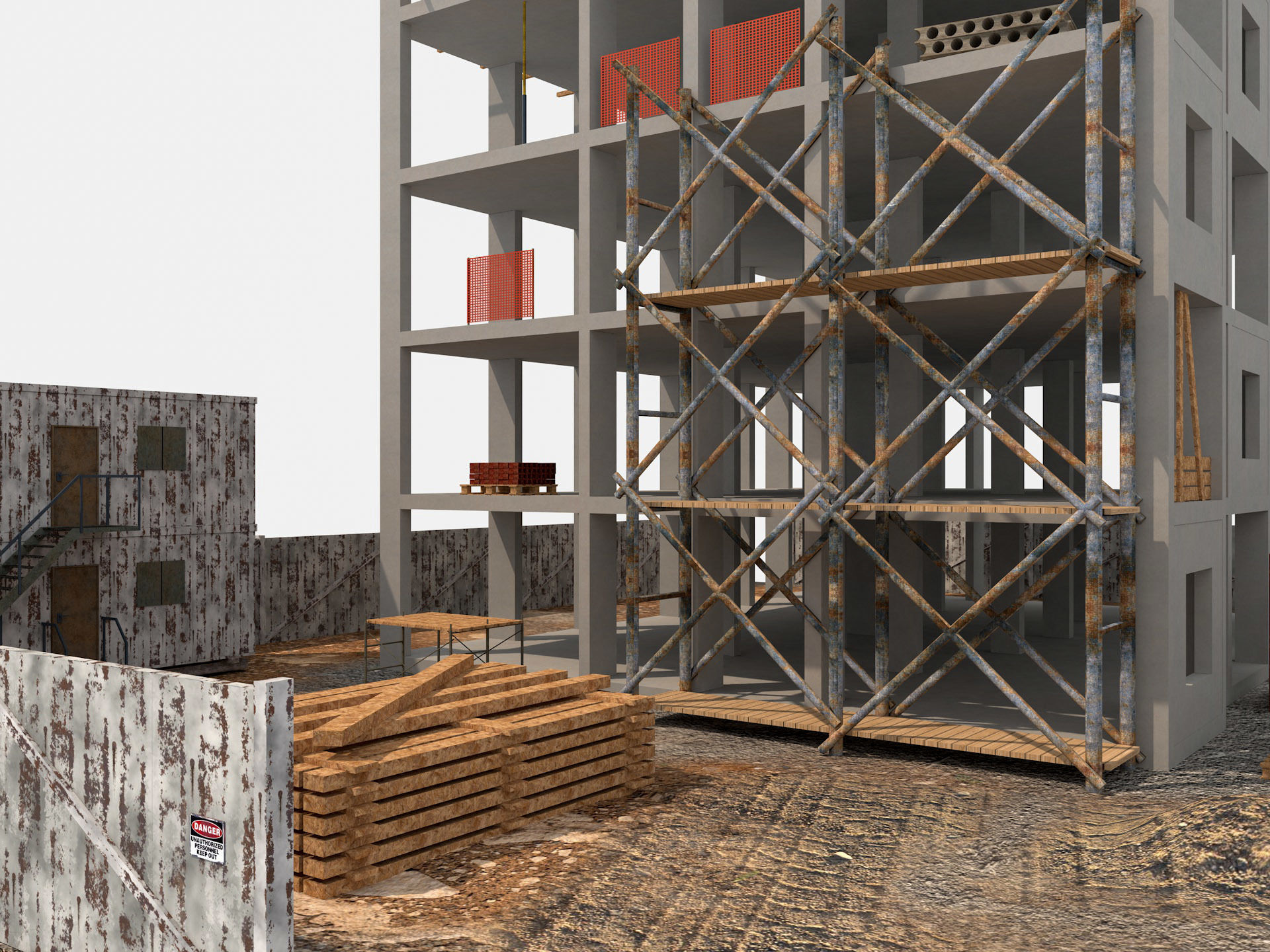 Construction Scene 3D model_2