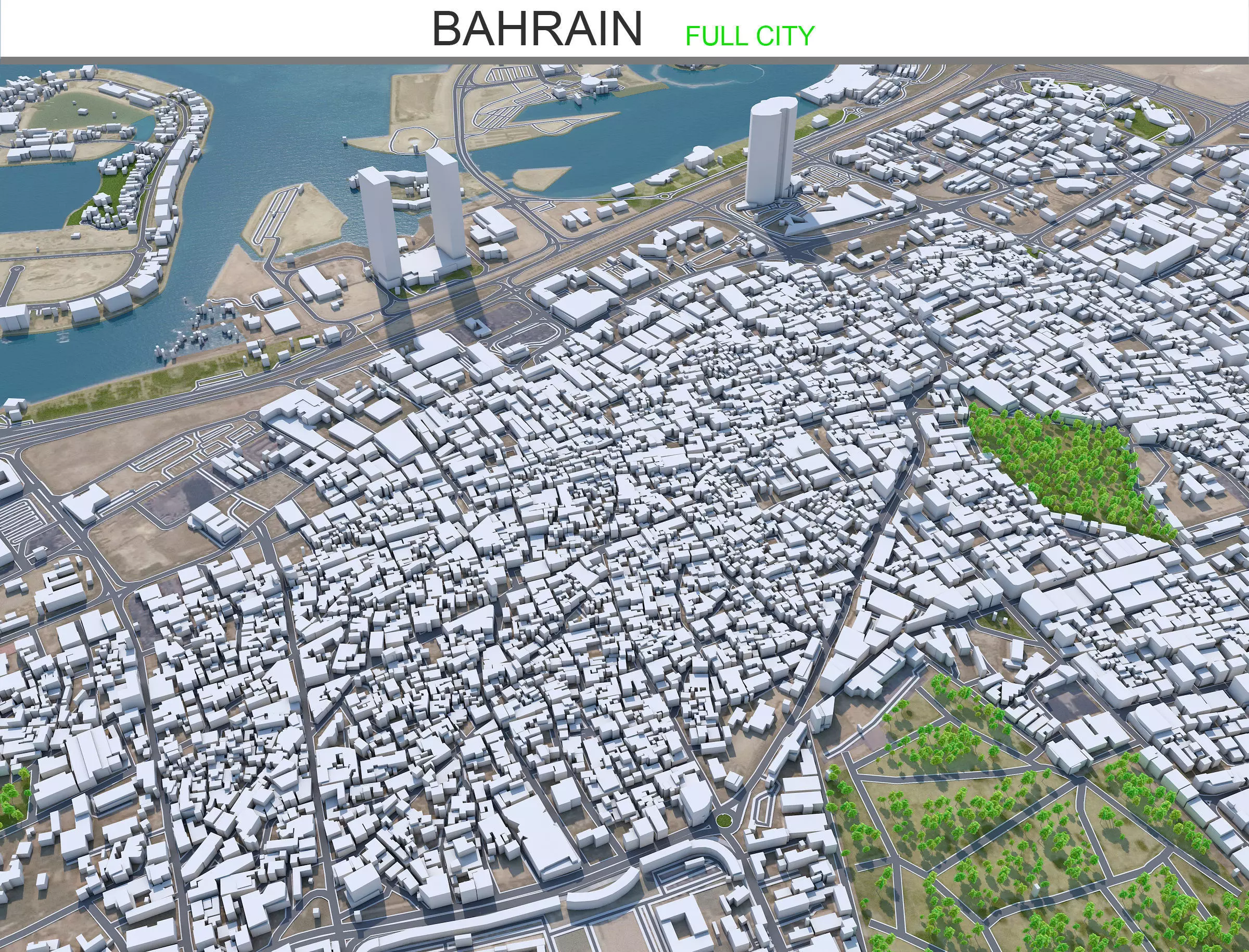 Bahrain 70km Low-poly 3D model