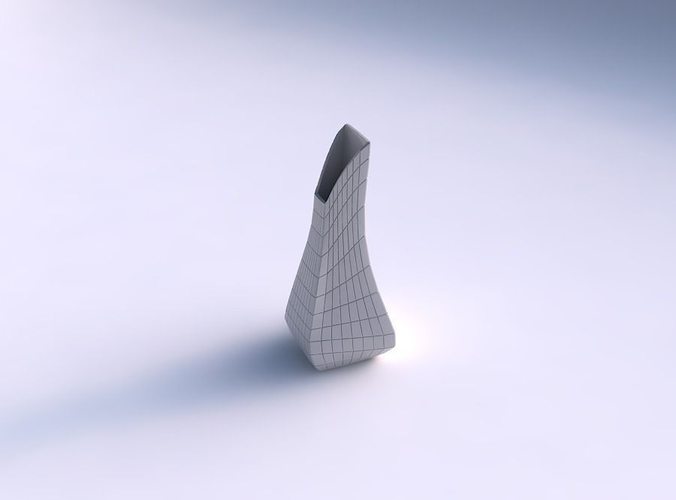 Vase top bent rectangle 2 with grid plates