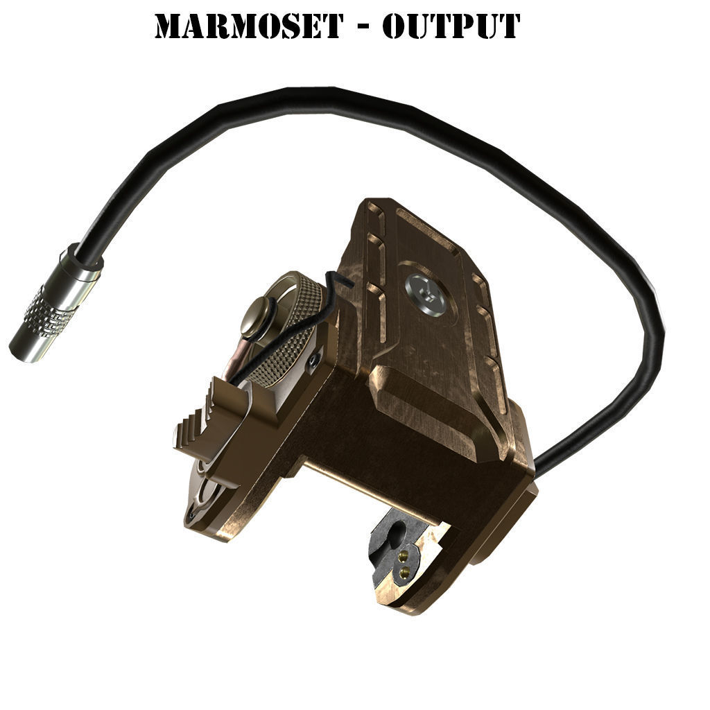 Armorwerx GSGM Night Vision Helmet Mount and shroud Wilcox PBR  Low-poly 3D model_15