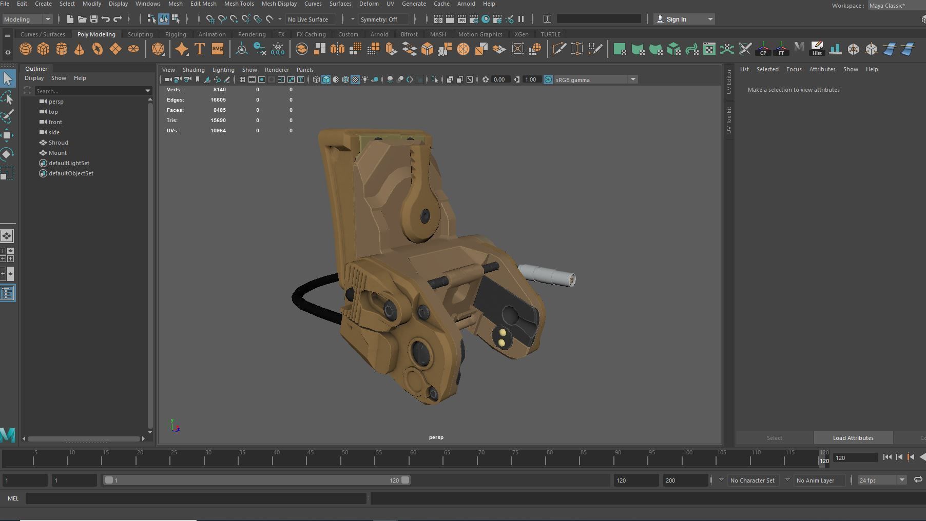 Armorwerx GSGM Night Vision Helmet Mount and shroud Wilcox PBR  Low-poly 3D model_5