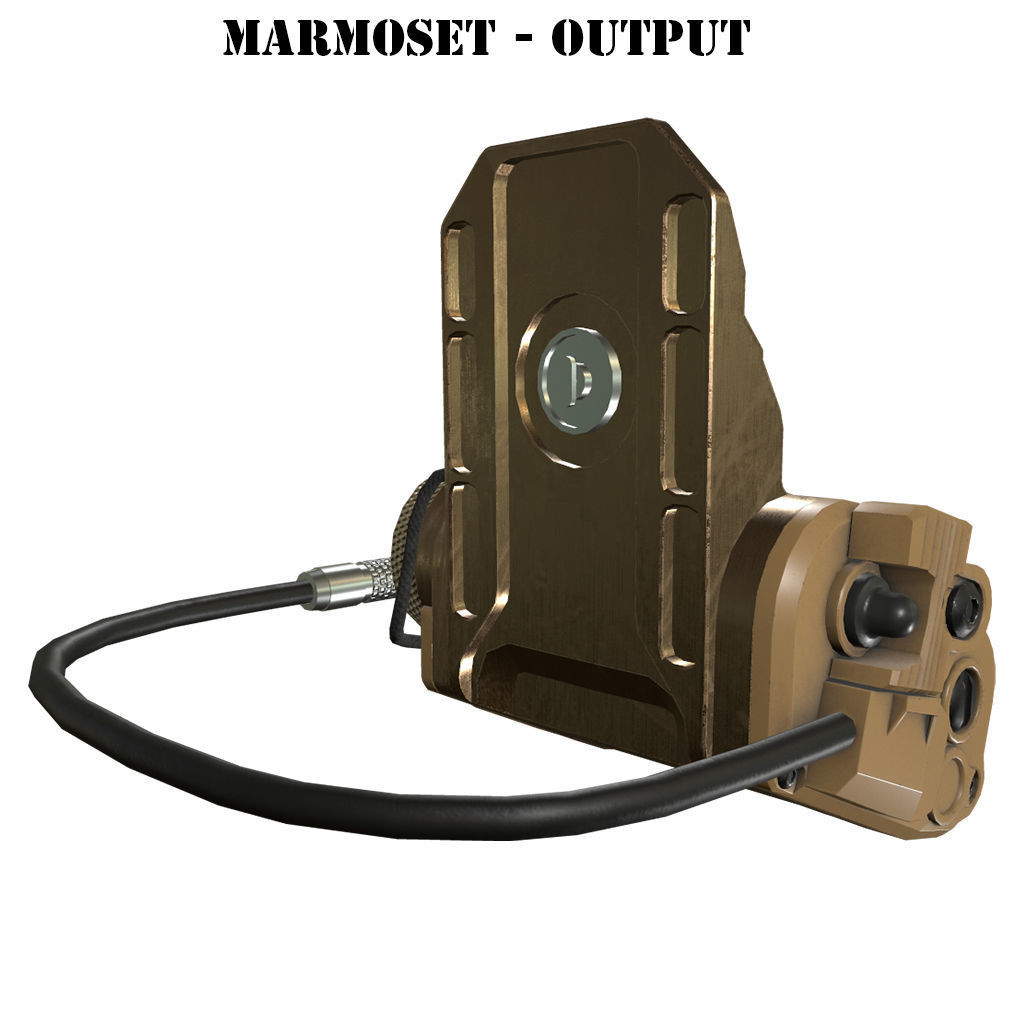 Armorwerx GSGM Night Vision Helmet Mount and shroud Wilcox PBR  Low-poly 3D model_16