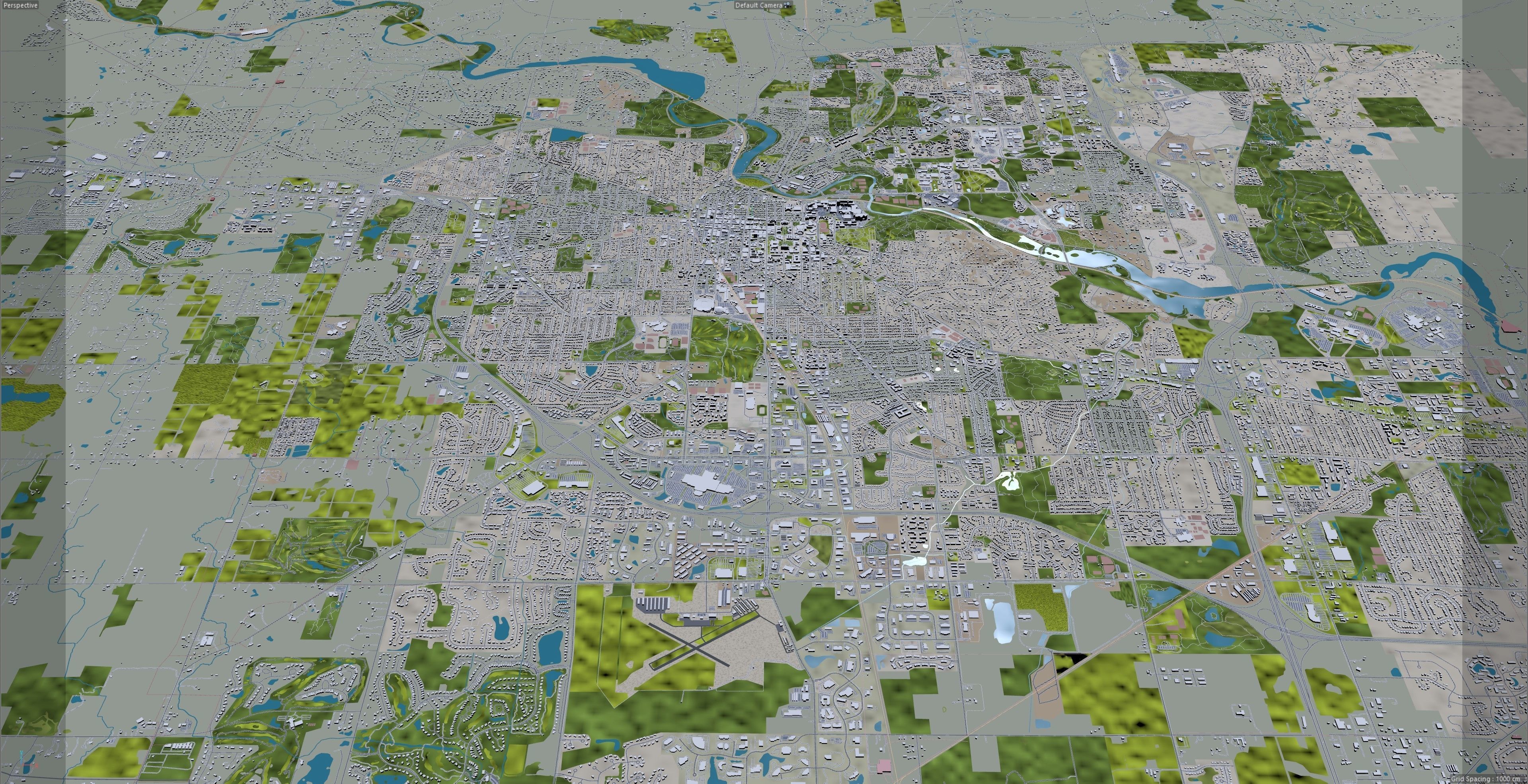 Ann Arbor City Michigan USA Low-poly 3D model_12