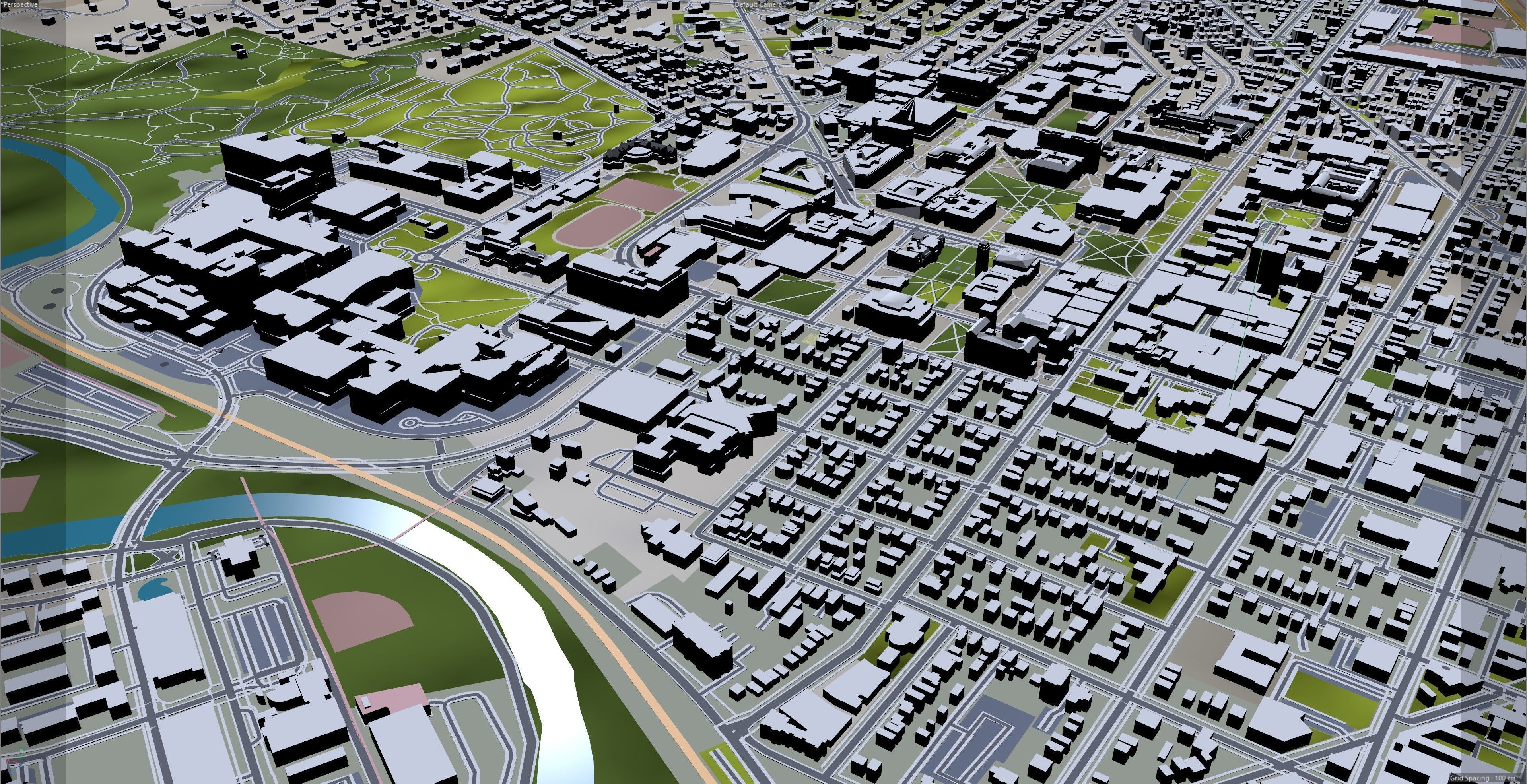 Ann Arbor City Michigan USA Low-poly 3D model_9