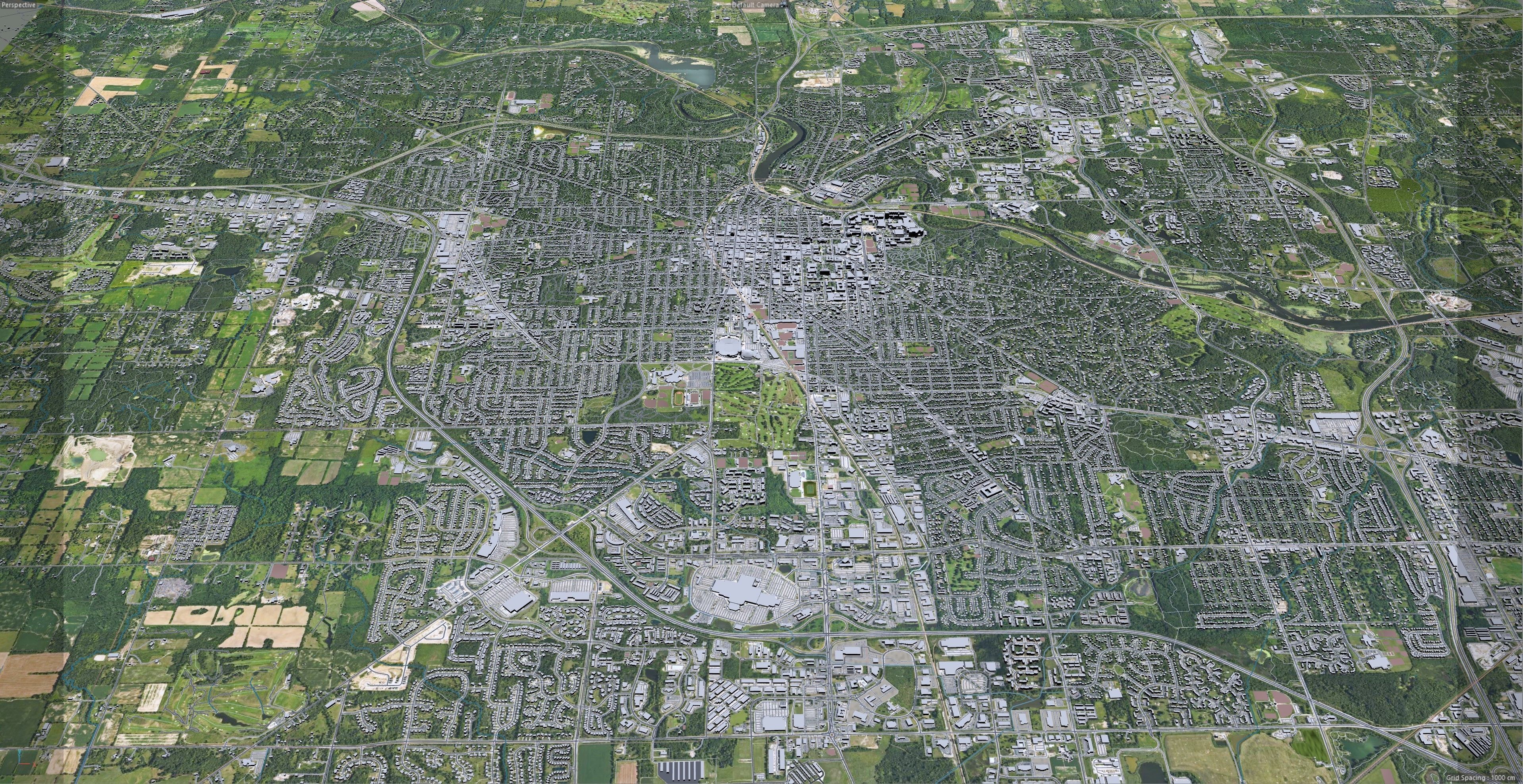 Ann Arbor City Michigan USA Low-poly 3D model_13