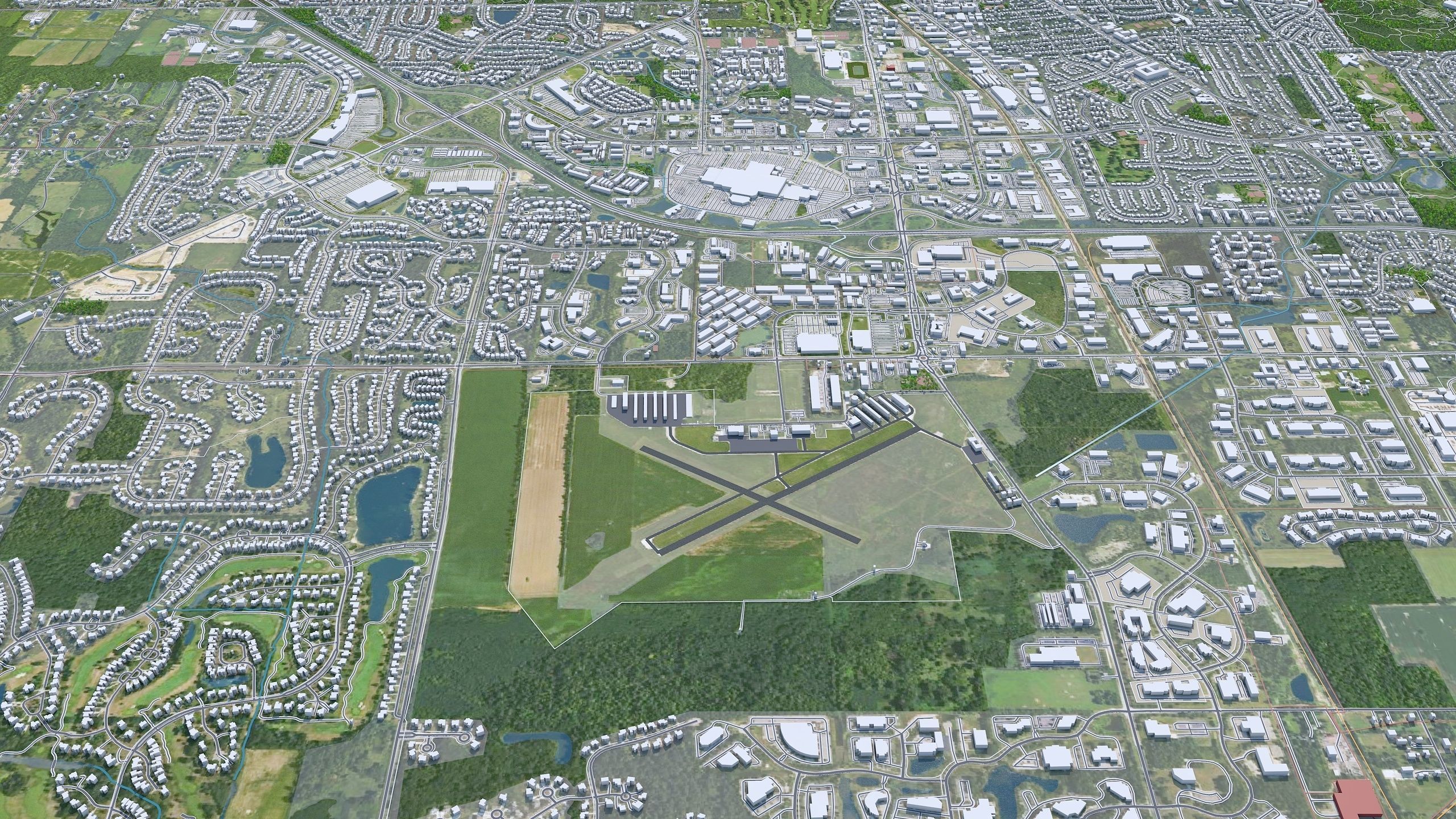 Ann Arbor City Michigan USA Low-poly 3D model_4