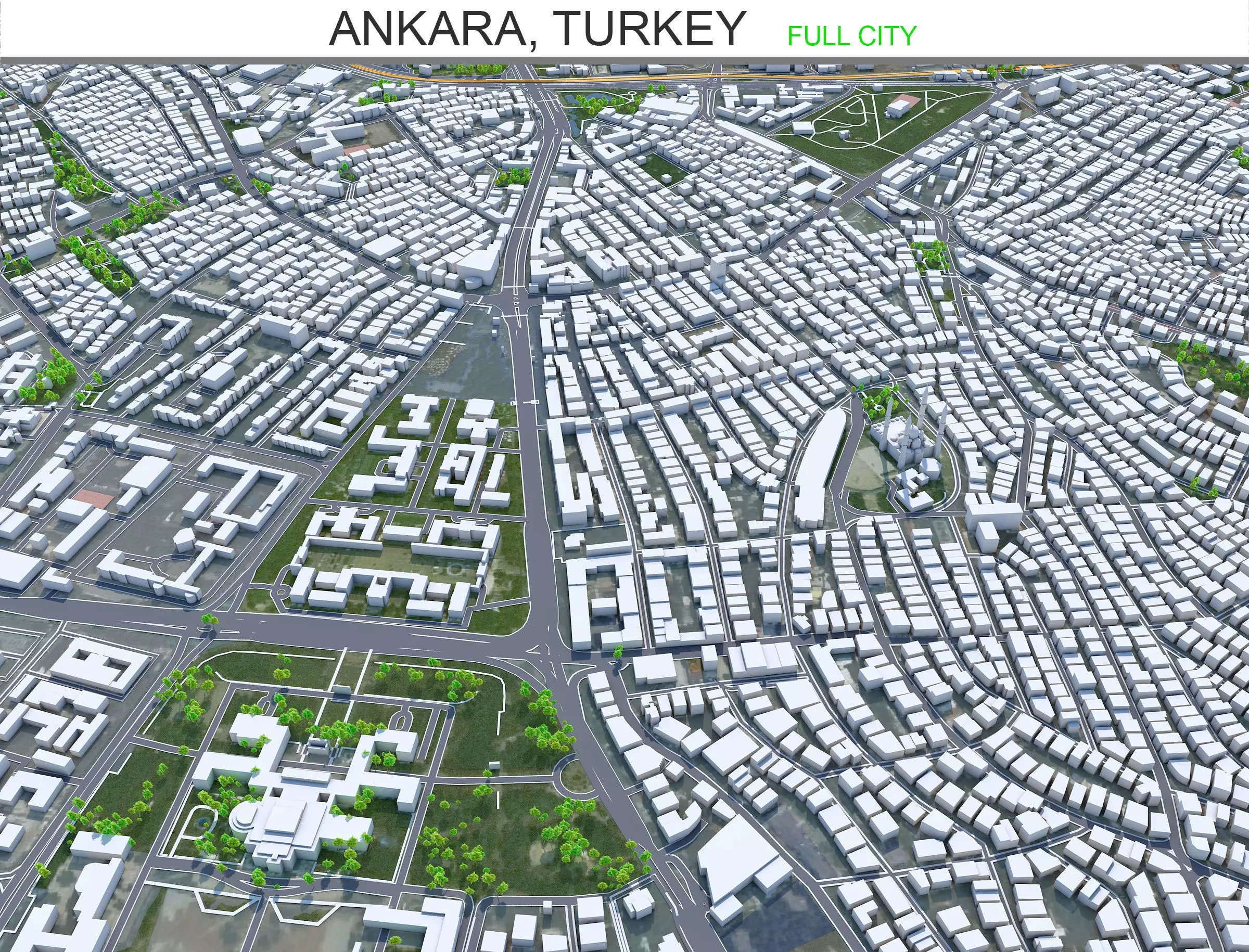 Ankara Turkey 70km Low-poly 3D model
