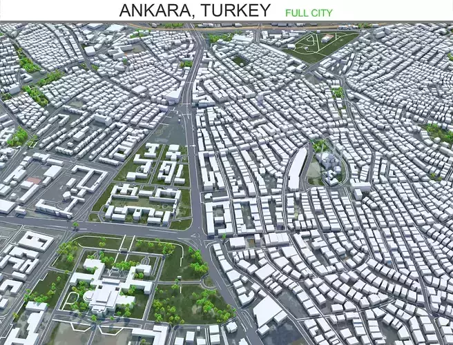 Ankara Turkey 70km Low-poly 3D model