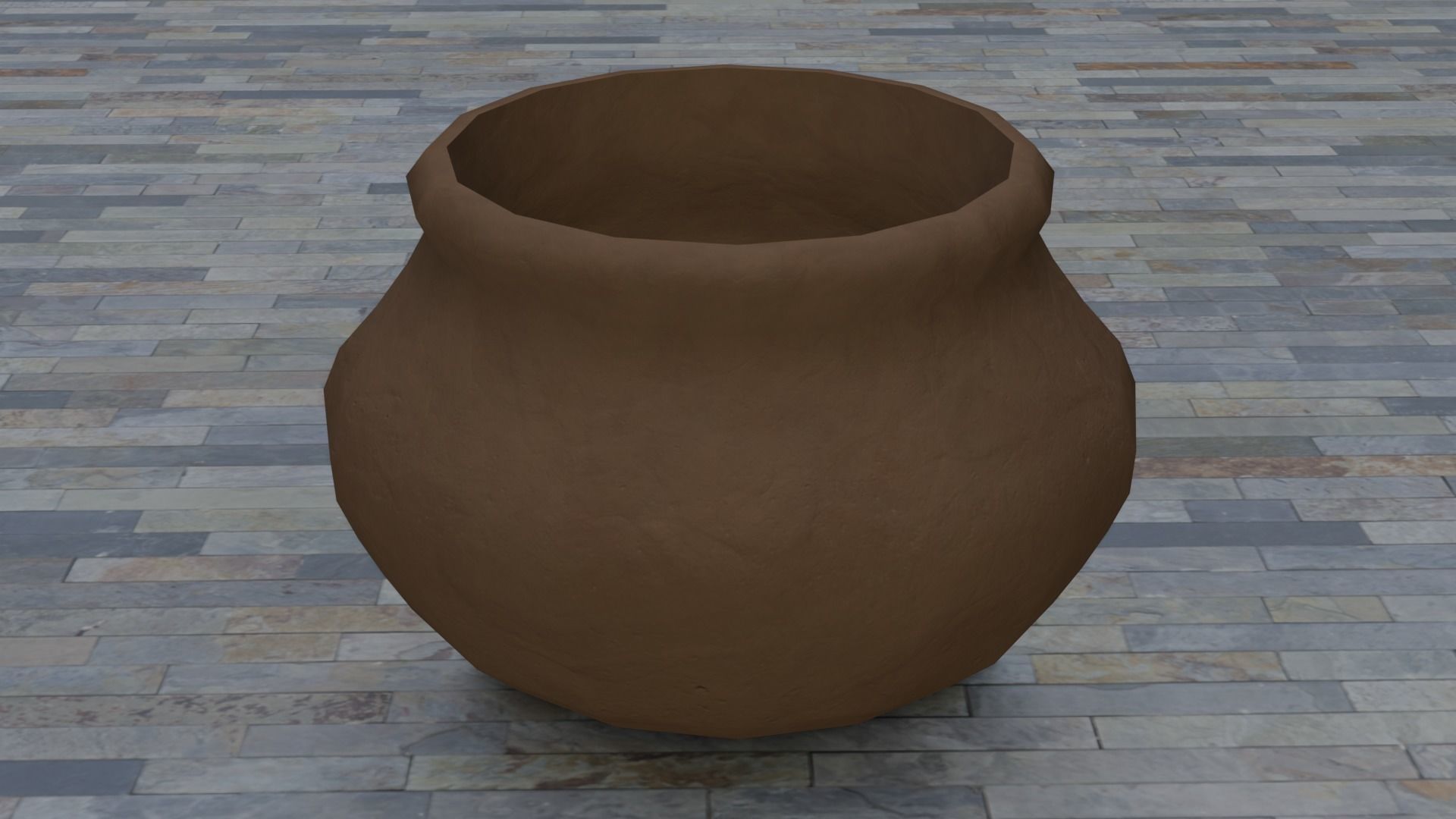 Clay Pots Low-poly 3D model_1