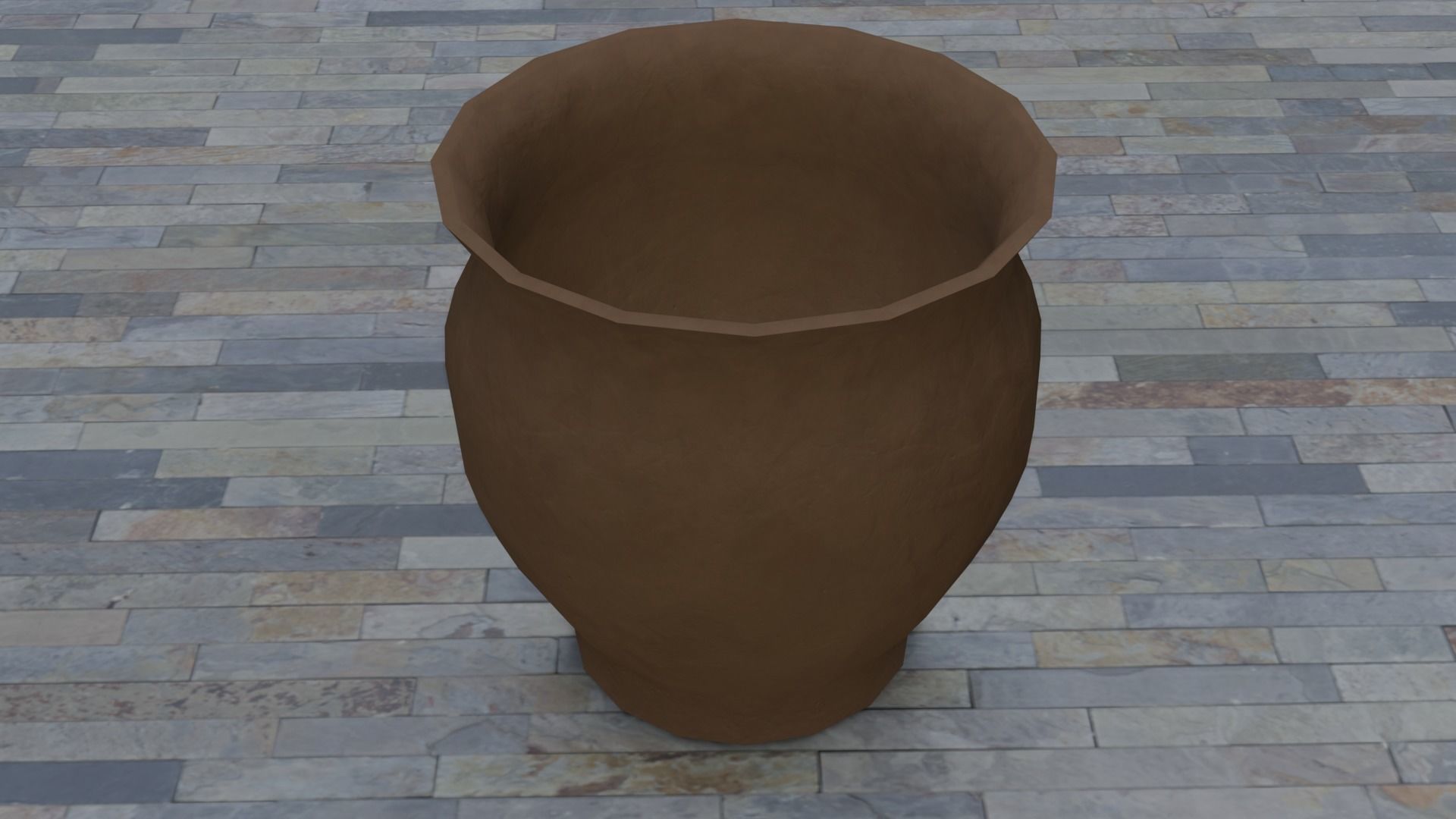 Clay Pots Low-poly 3D model_5