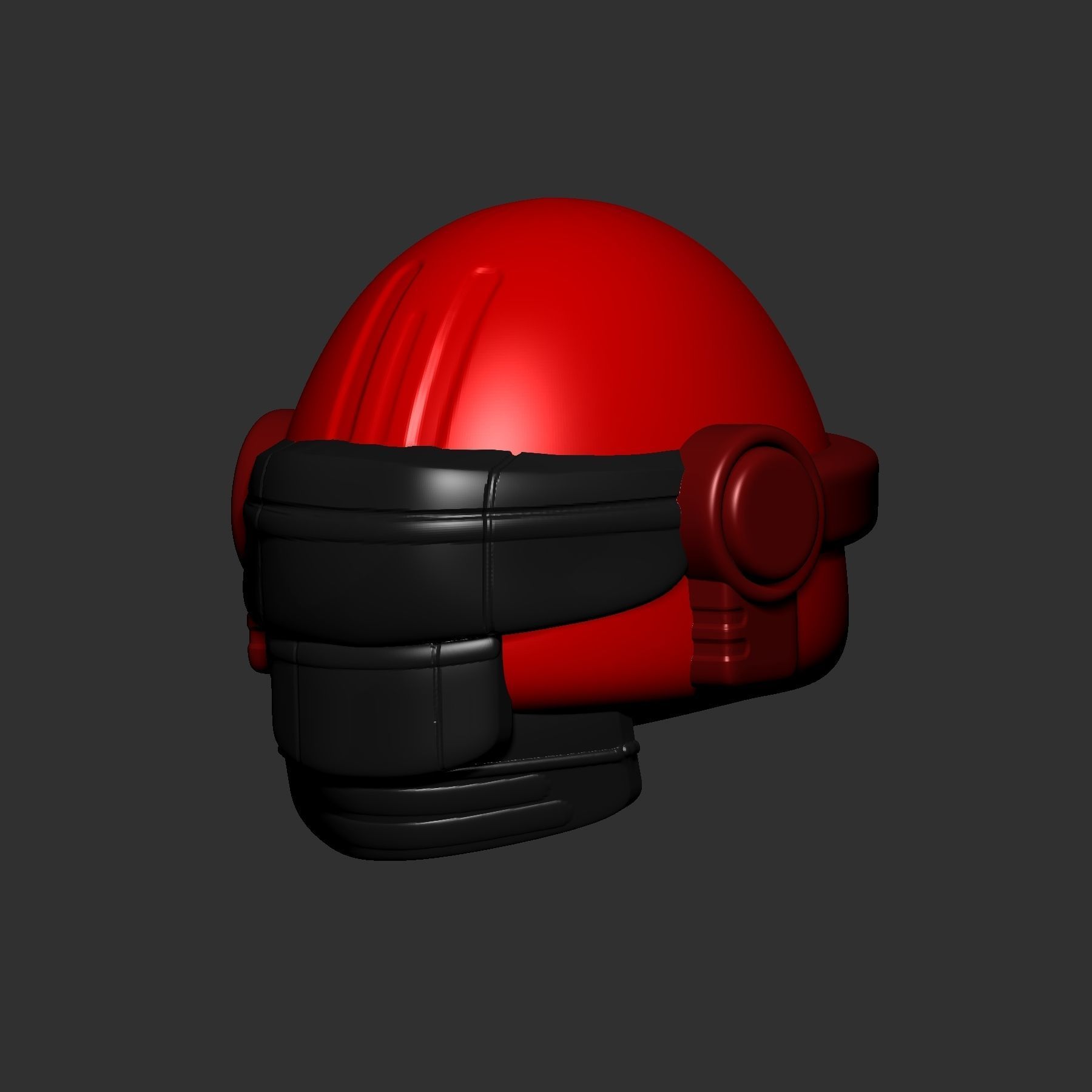 helmet high poly sculpt 3d printable 3D model_3